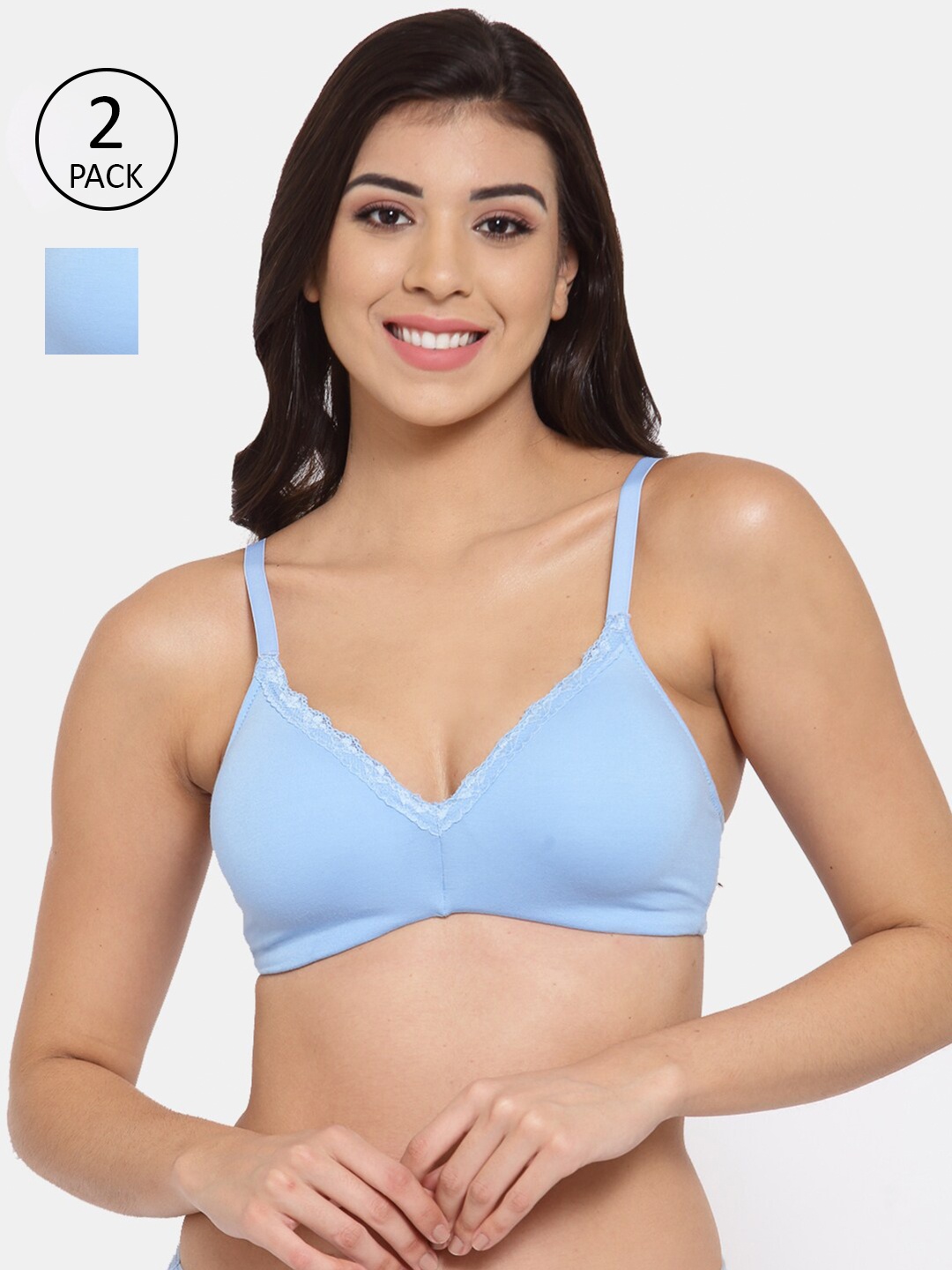 

Inner Sense Blue Everyday Bra Lightly Padded