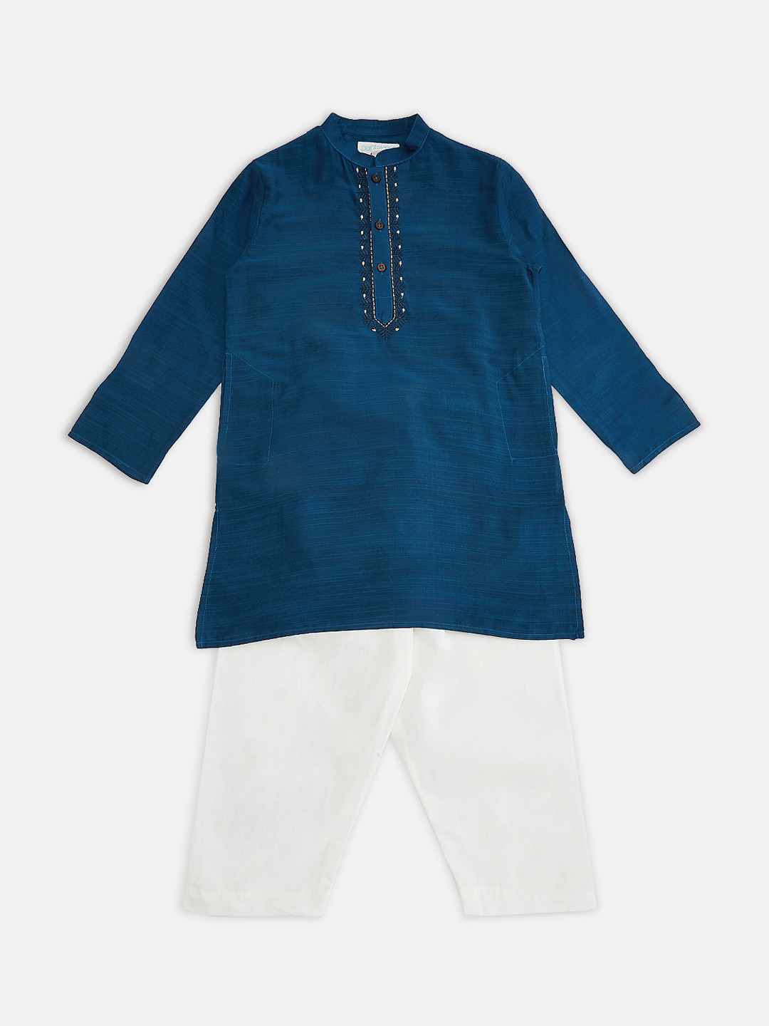 

indus route by Pantaloons Boys Teal Regular Kurta with Pyjamas