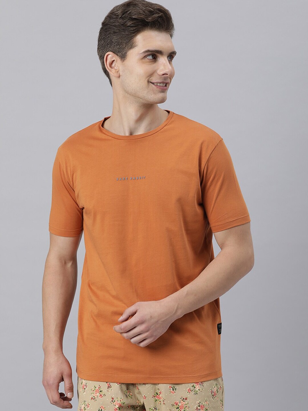 

RARE RABBIT Men Rabbit-4 Slim Fit T-Shirt, Orange