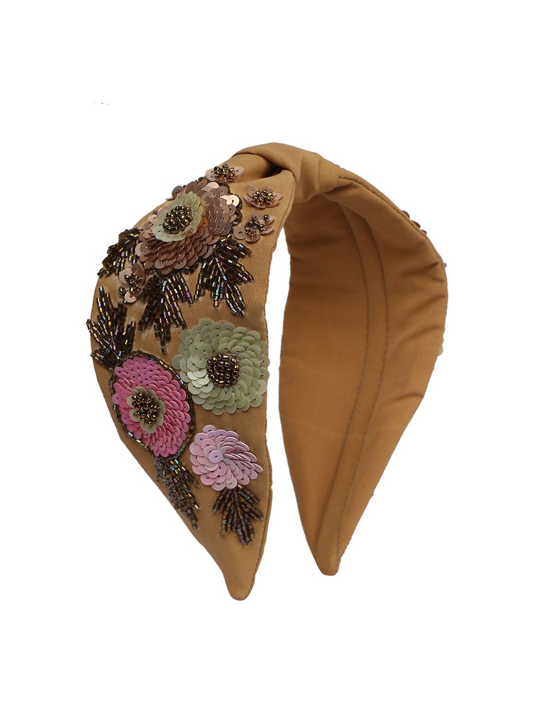 

Bella Moda Women Brown & Black Embellished Beaded Hairband