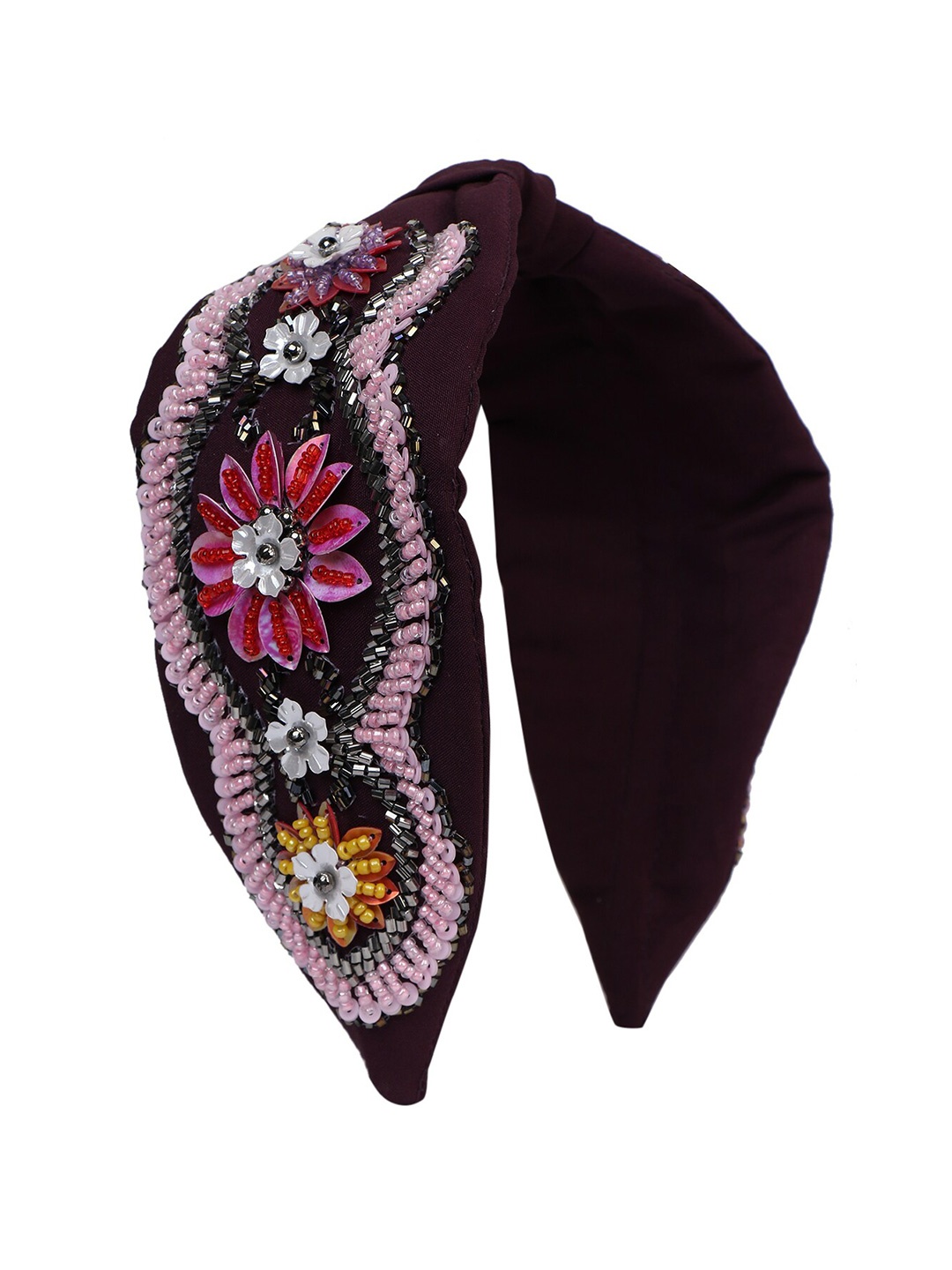 

Bella Moda Women Fuchsia & Black Embellished Hairband