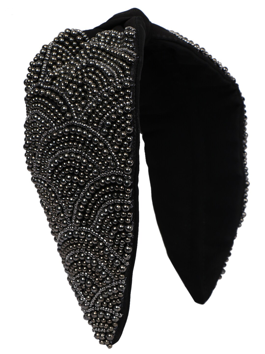 

Bella Moda Women Black Beaded Embellished Hairband