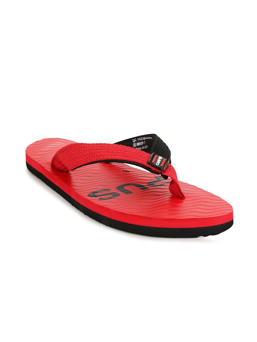 

Campus Men Red & Black Printed Thong Flip-Flops