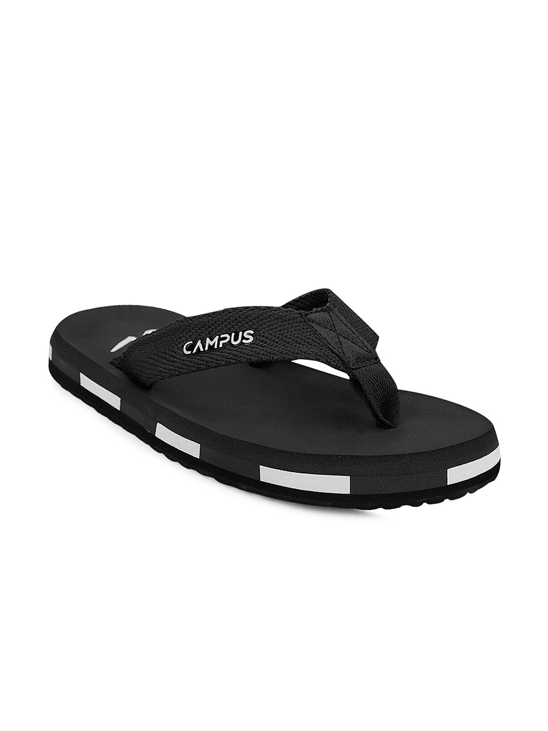 

Campus Men Black Solid Flip Flops