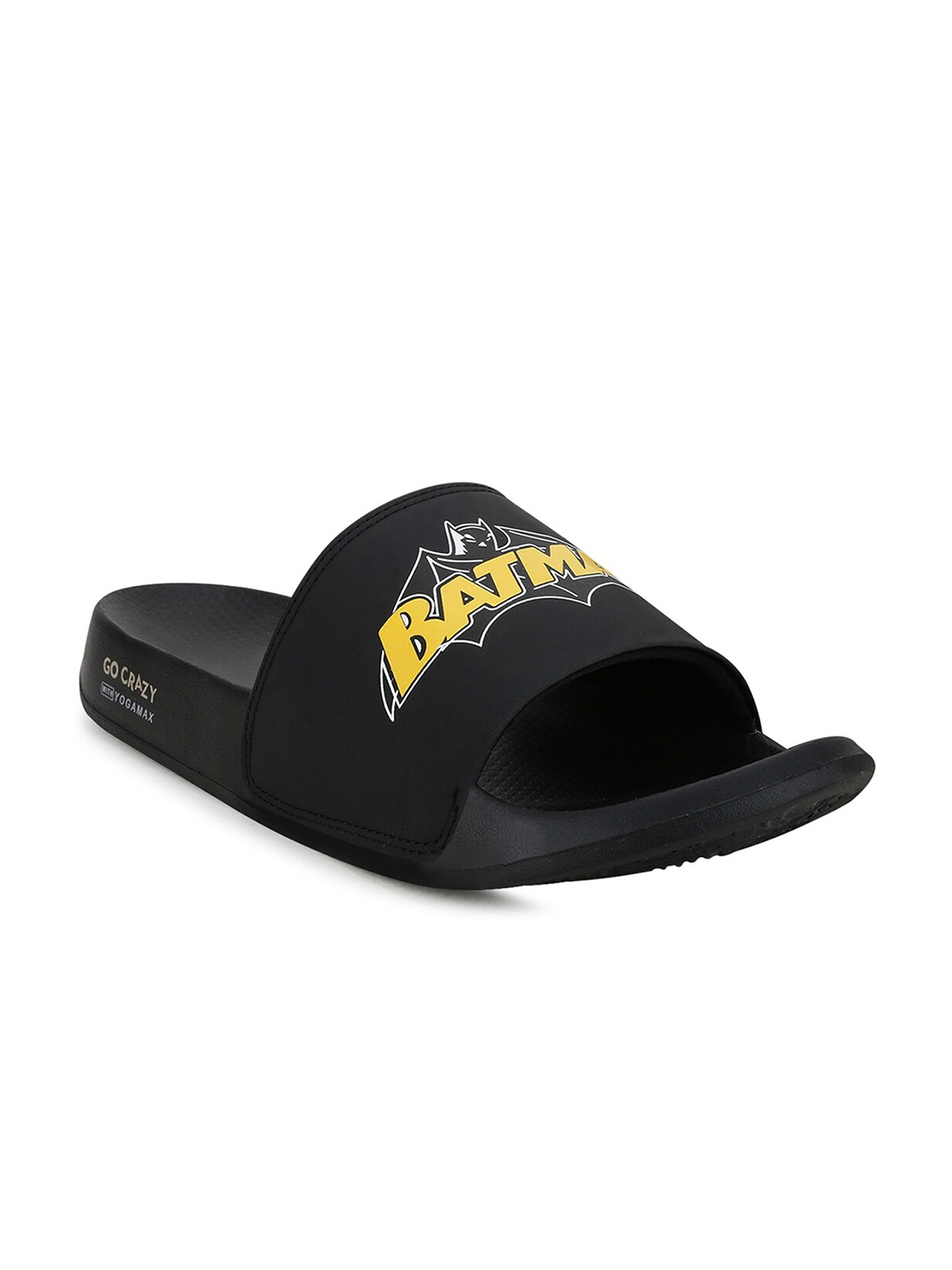 

Campus Men Black & Yellow Printed Sliders