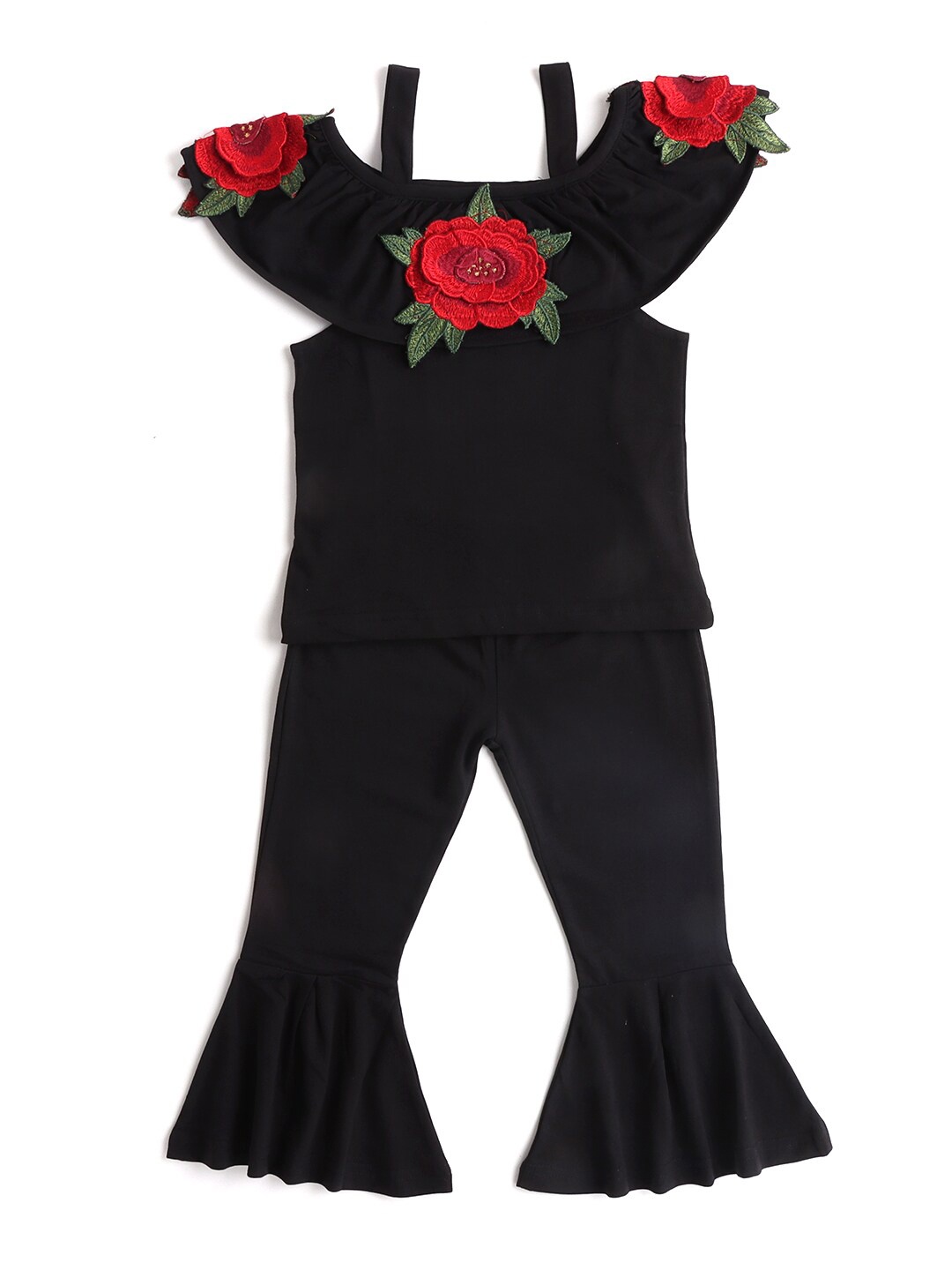 

Hopscotch Girls Black & Red Embellished Top with Pyjamas