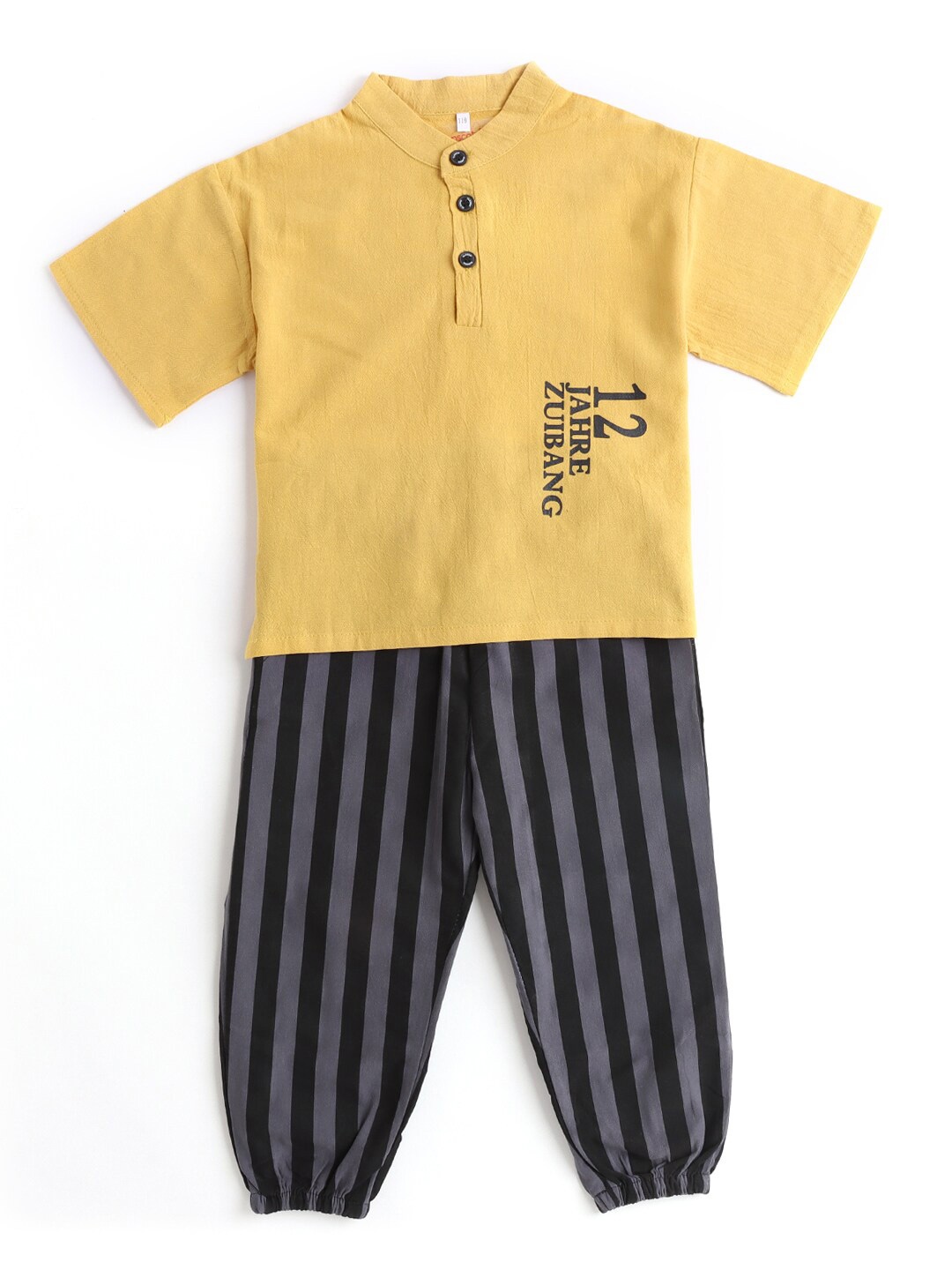 

Hopscotch Boys Yellow & Black T-shirt with Trousers