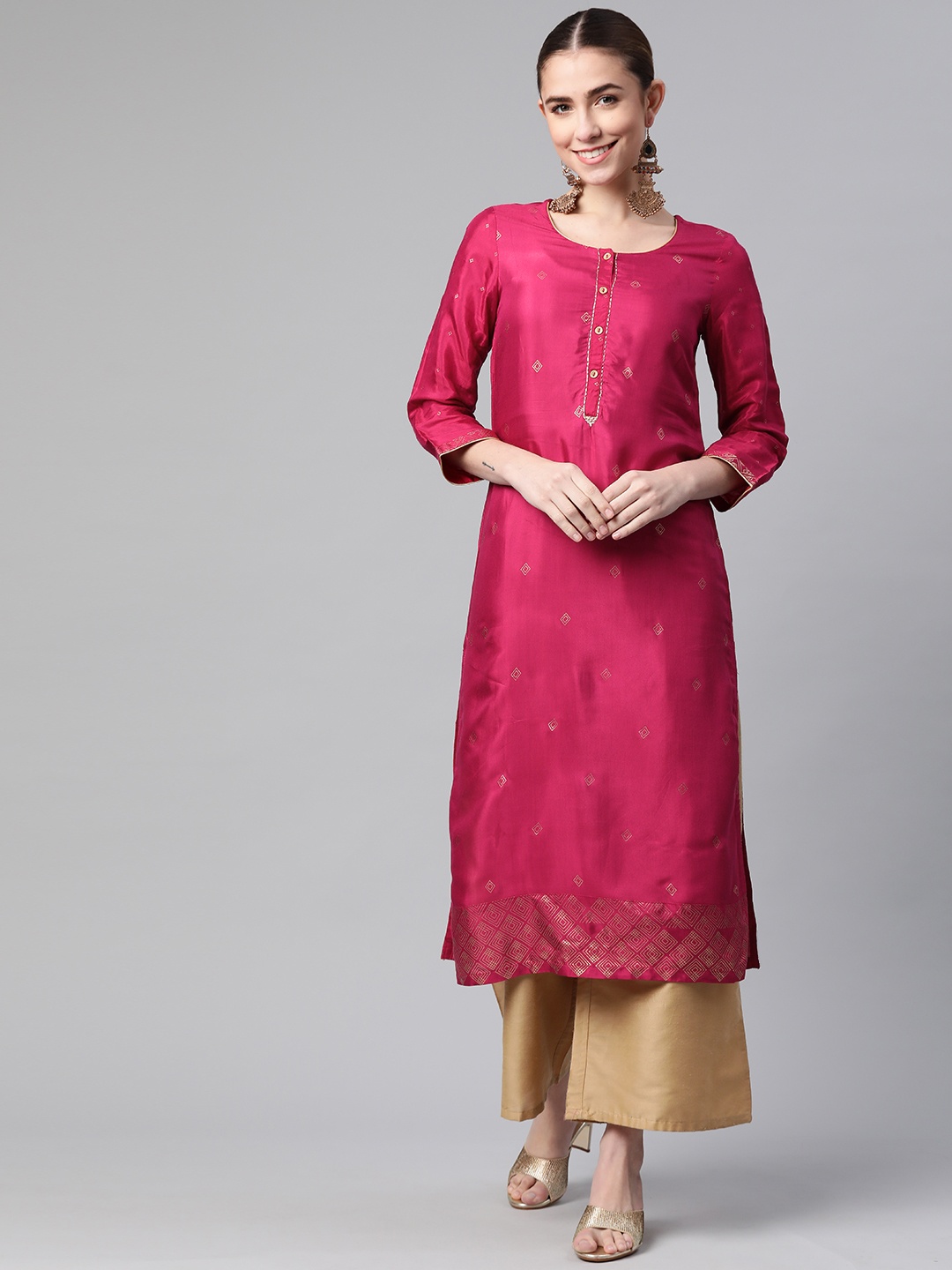 

Rangriti Women Pink Printed Kurta
