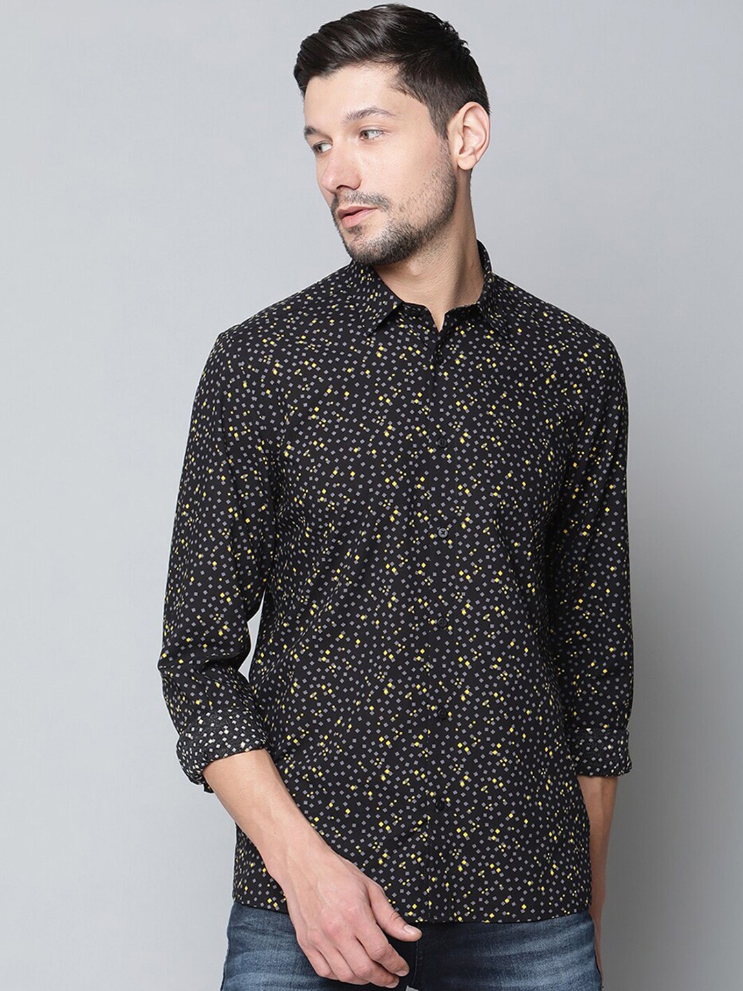 

Antony Morato Men Black Floral Opaque Printed Casual Shirt