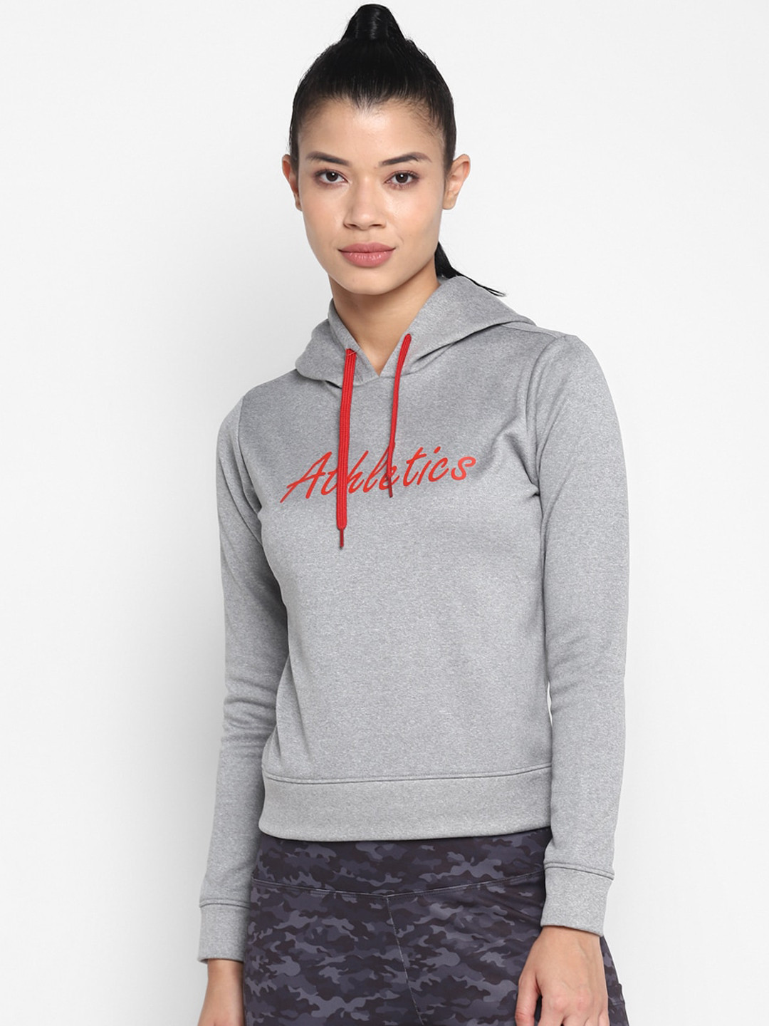 

OFF LIMITS Women Grey Melange Crop Training or Gym Sporty Jacket with Embroidered