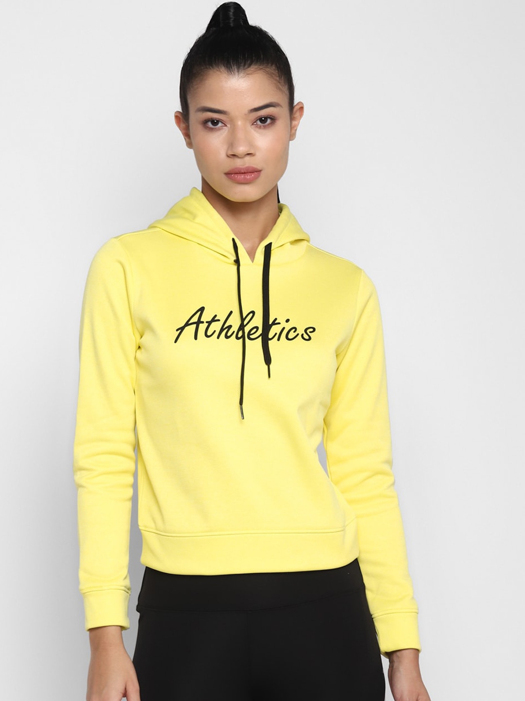 

OFF LIMITS Women Lime Green Crop Printed Hooded Jacket