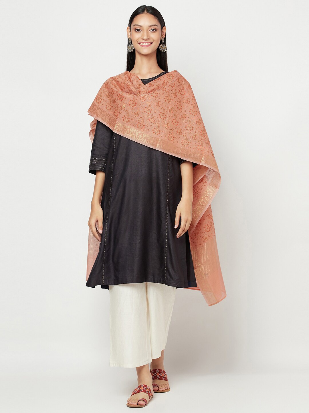 

Fabindia Coral Woven Design Cotton Silk Dupatta