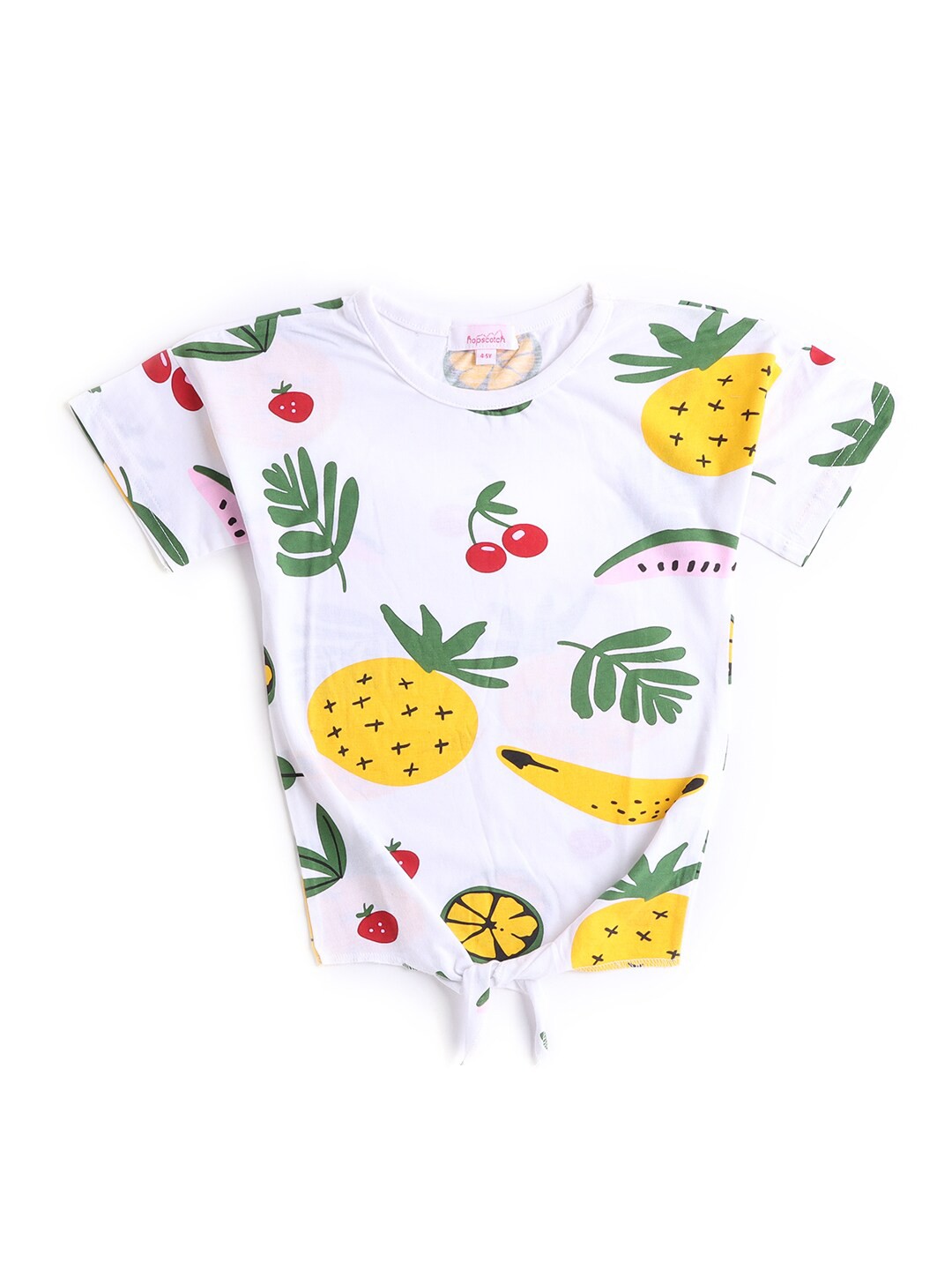 

Hopscotch Girls White Printed T-shirt