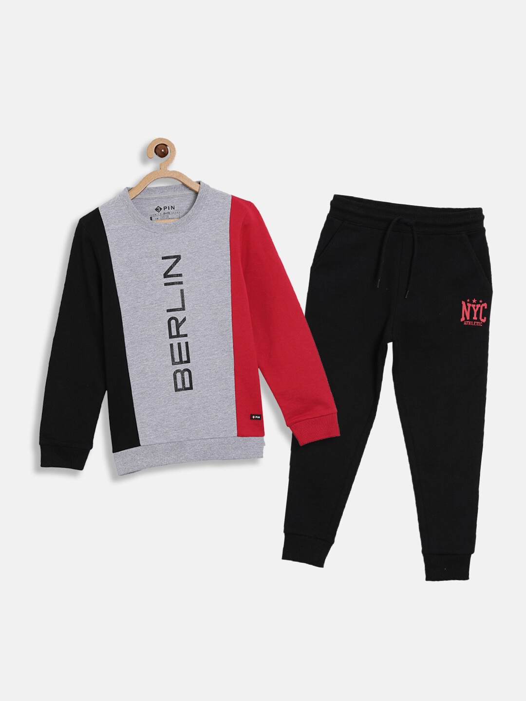 

3PIN Boys ColourBlocked Sweatshirt & Jogger Set, Black