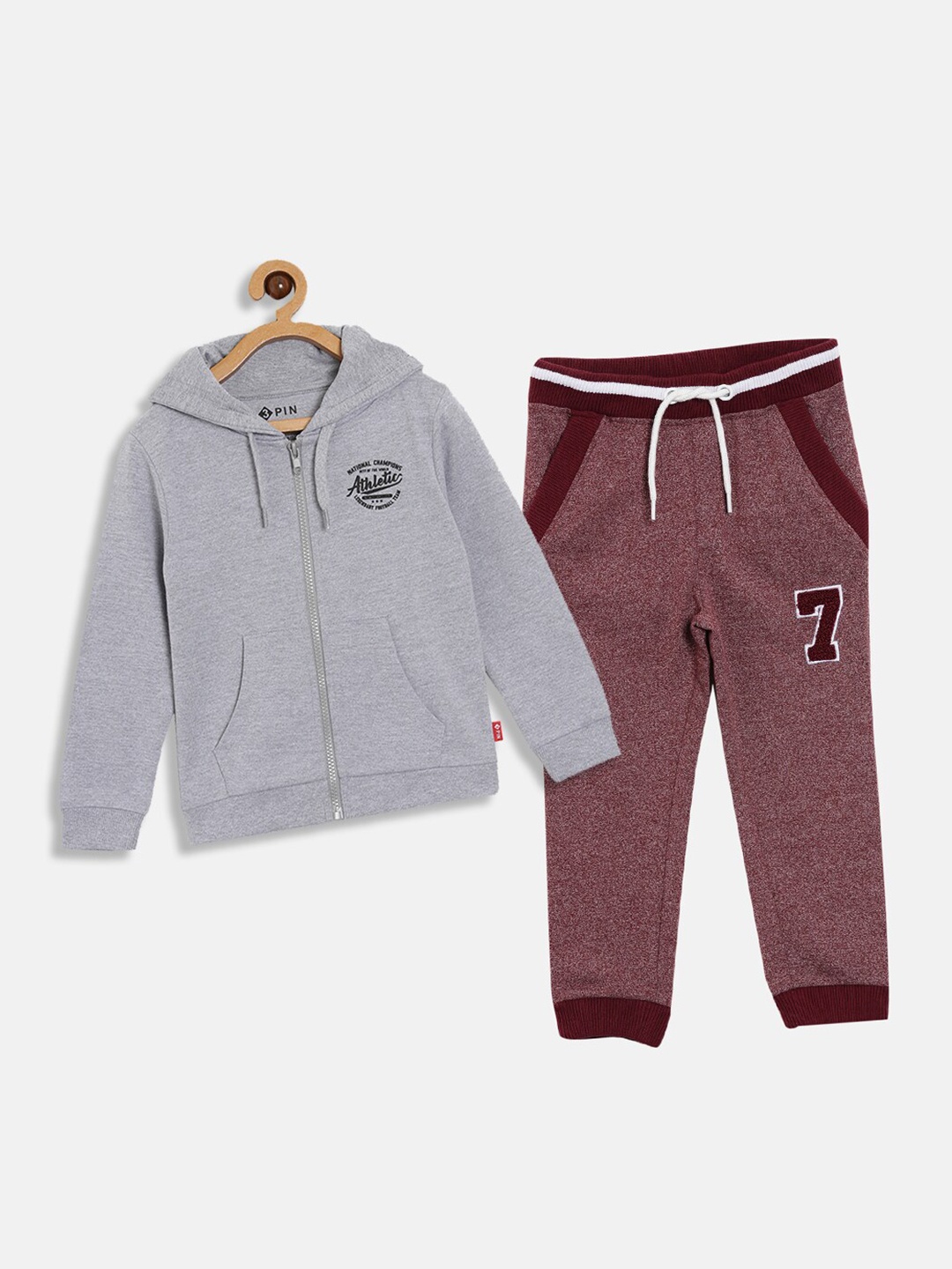 

3PIN Boys Grey & Brown Hoodie & Jogger Set