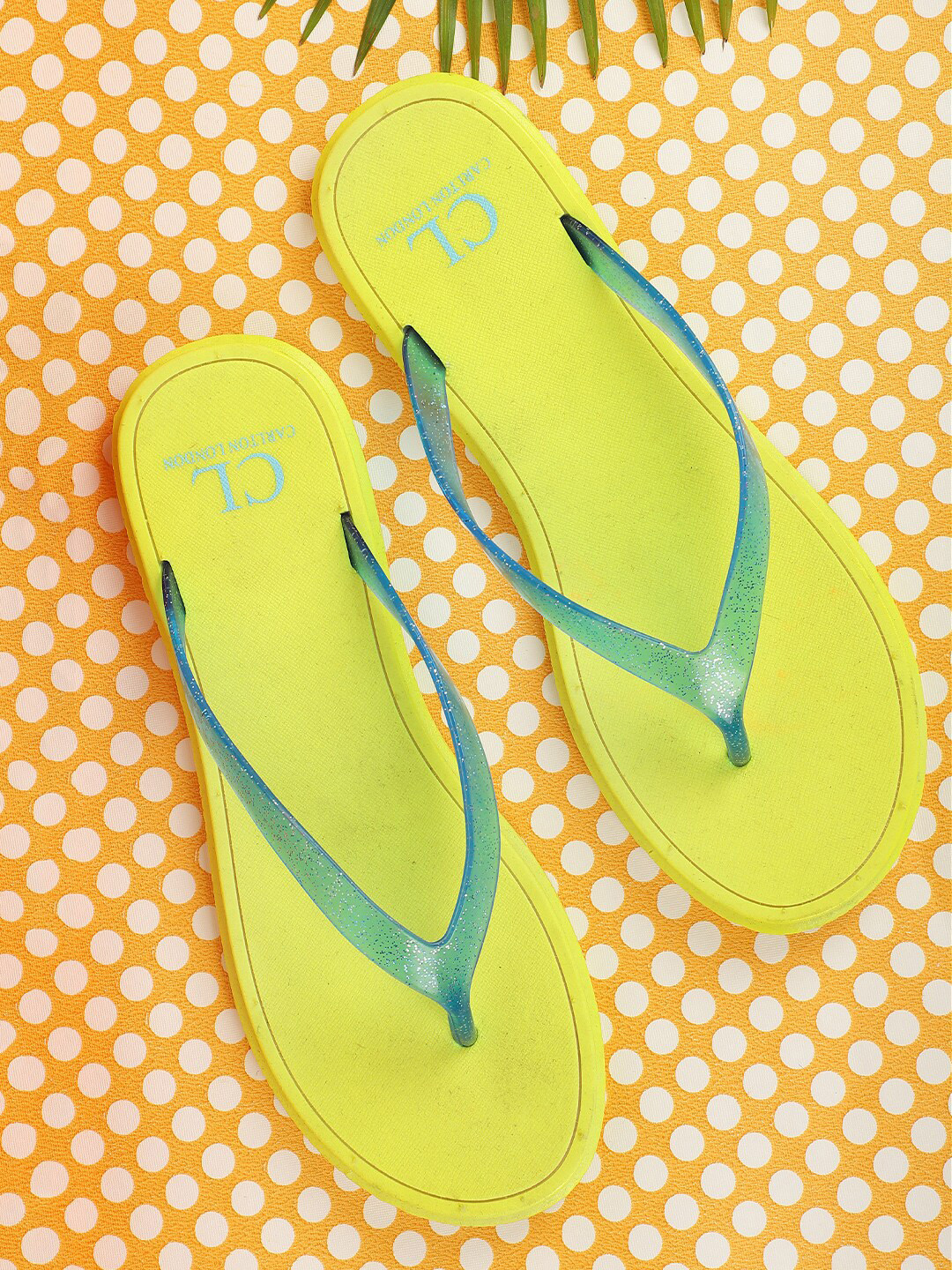 

Carlton London Women Green & Blue Thong Flip-Flops