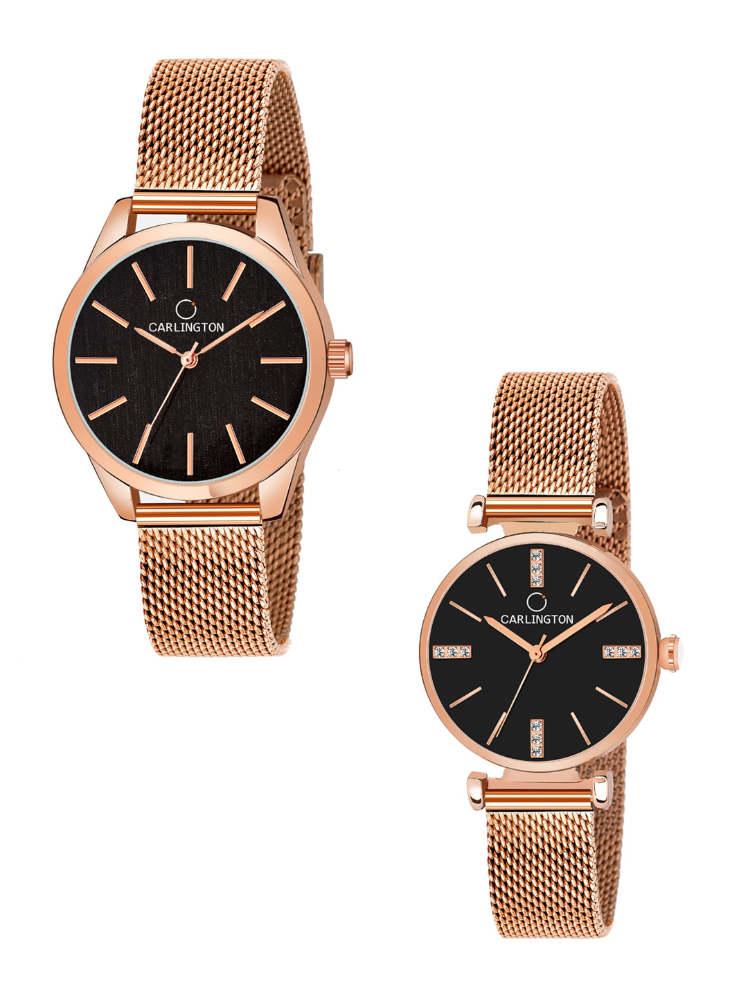 

CARLINGTON Women 2 Multicoloured Dial Stainless Steel Bracelet Style Straps Analogue Watch, Multi