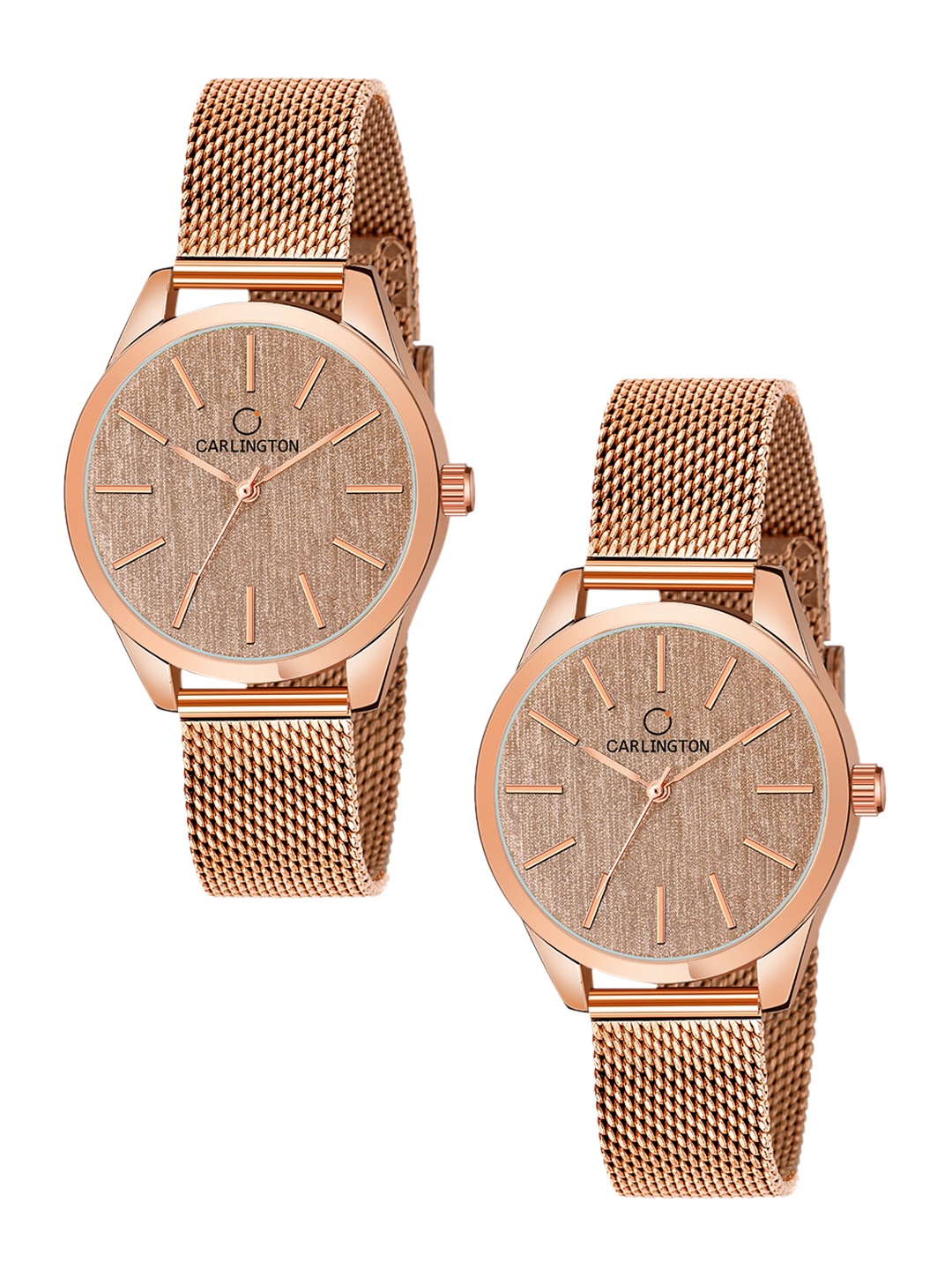 

CARLINGTON Women 2 Multicoloured Dial Stainless Steel Bracelet Style Straps Analogue Watch, Multi