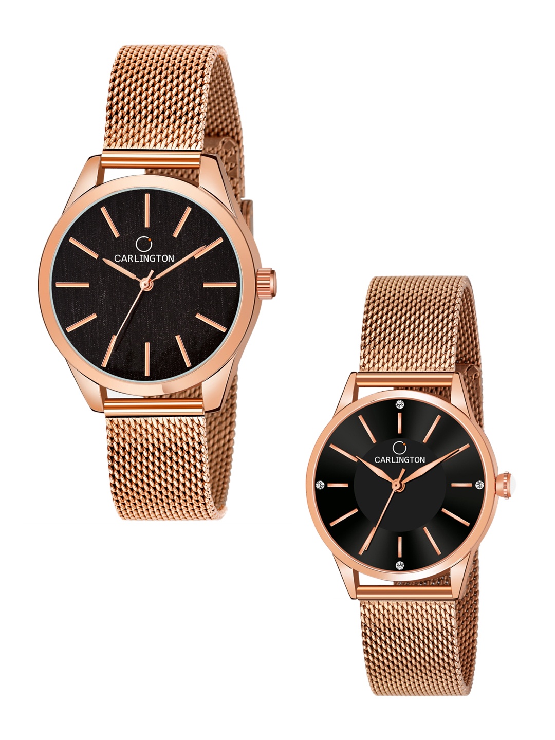 

CARLINGTON Women Set of 2 Rose Gold Analogue Watches CT2001