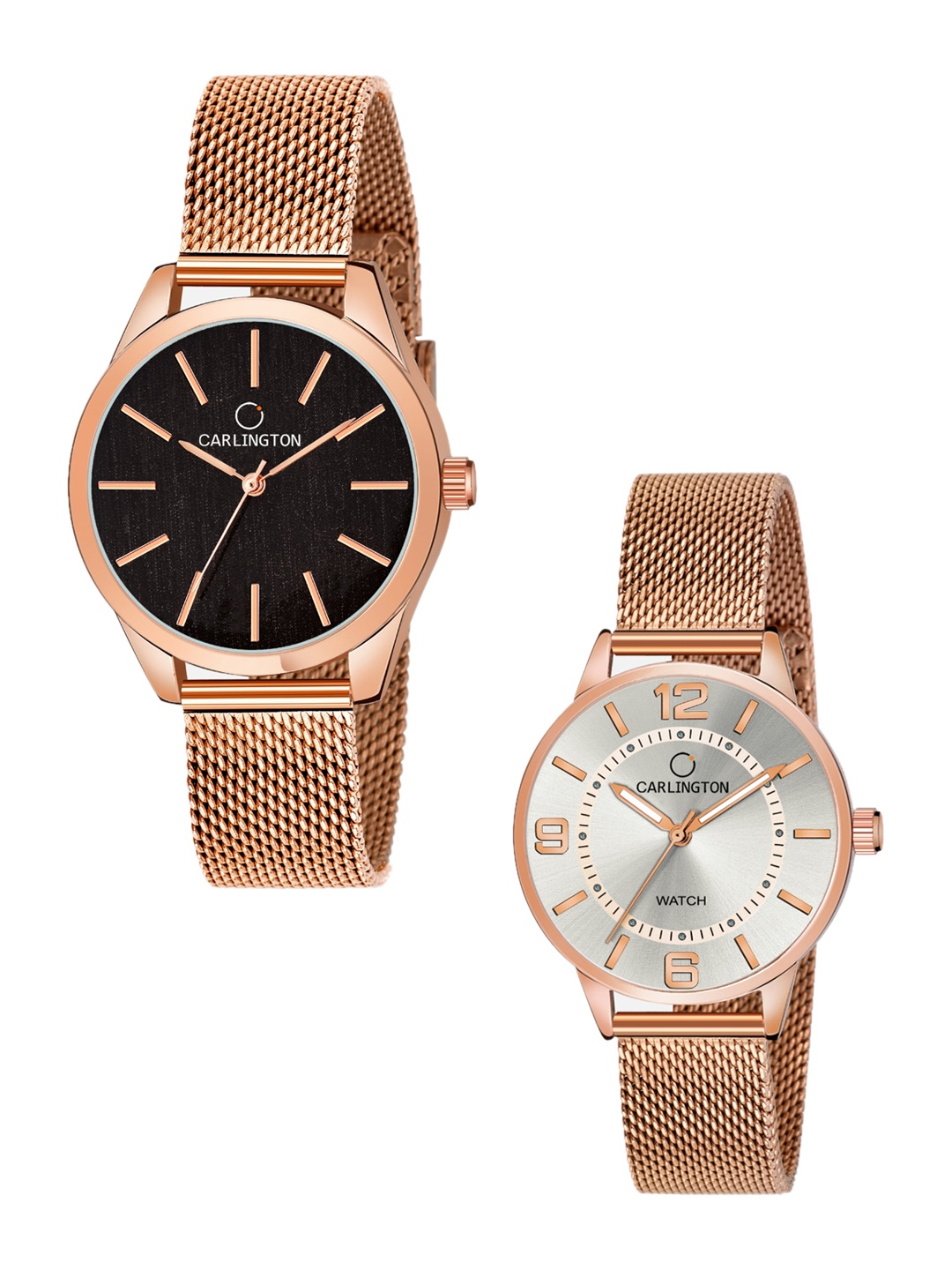 

CARLINGTON Women 2 Multicoloured Dial Stainless Steel Bracelet Style Straps Analogue Watch, Multi