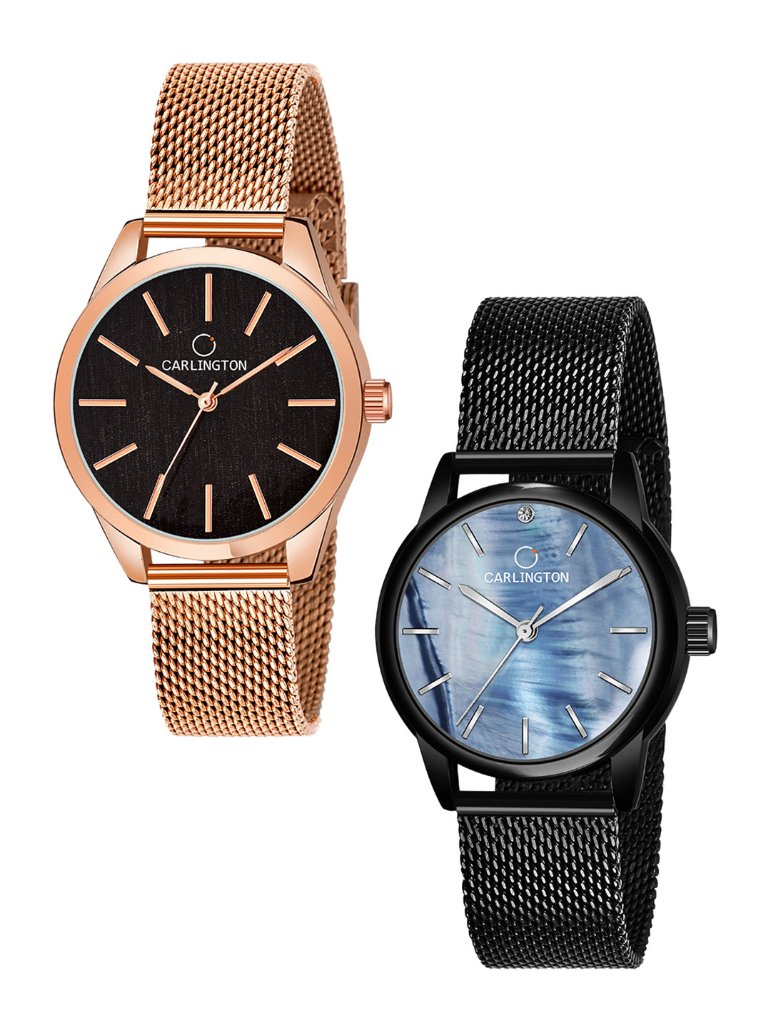 

CARLINGTON Women Multicoloured Dial & Multicoloured Stainless Steel Bracelet Style Straps Analogue Watch, Multi