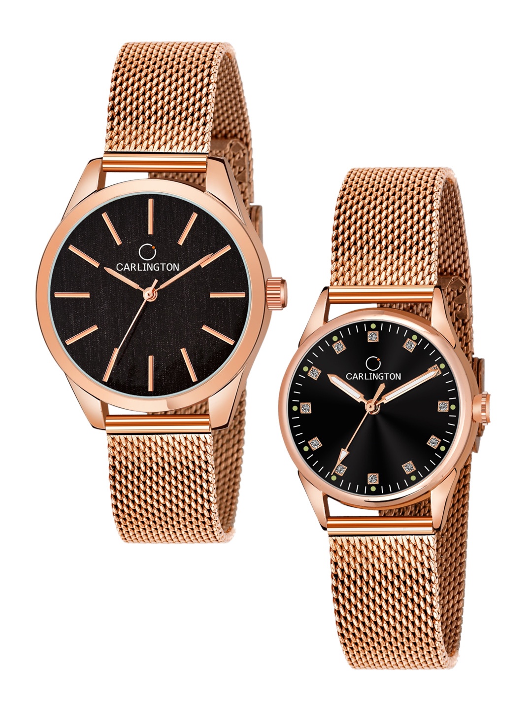 

CARLINGTON Women Set Of 2 Bracelet Style Straps Analogue Watches CT2001 CT2003, Multi