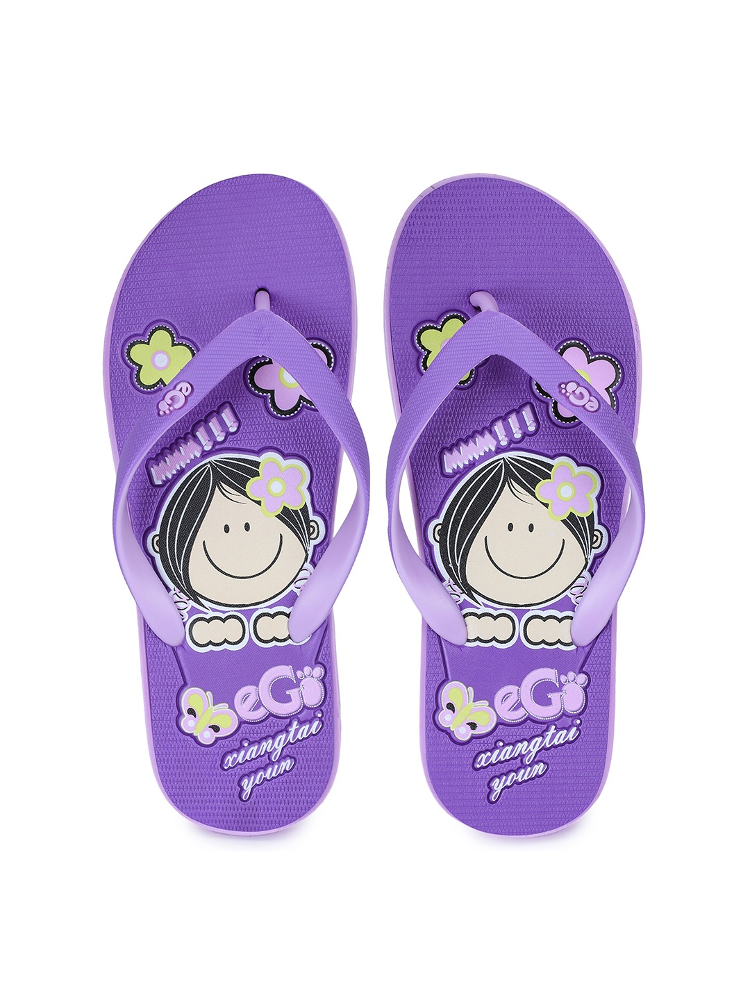 

e-GO Women Purple & White Printed Rubber Thong Flip-Flops