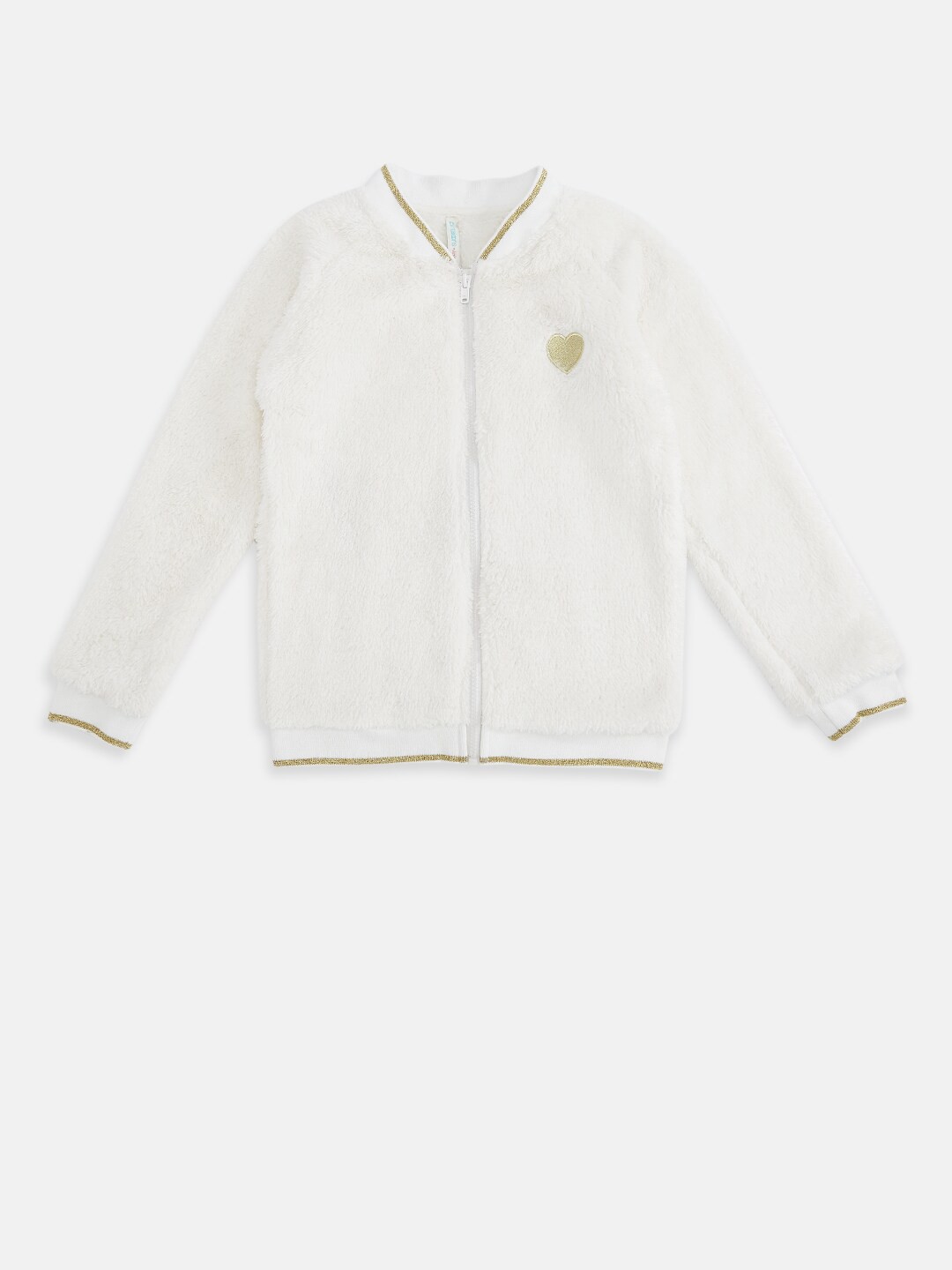 

Pantaloons Junior Girls Off White & Gold-Toned Cardigan