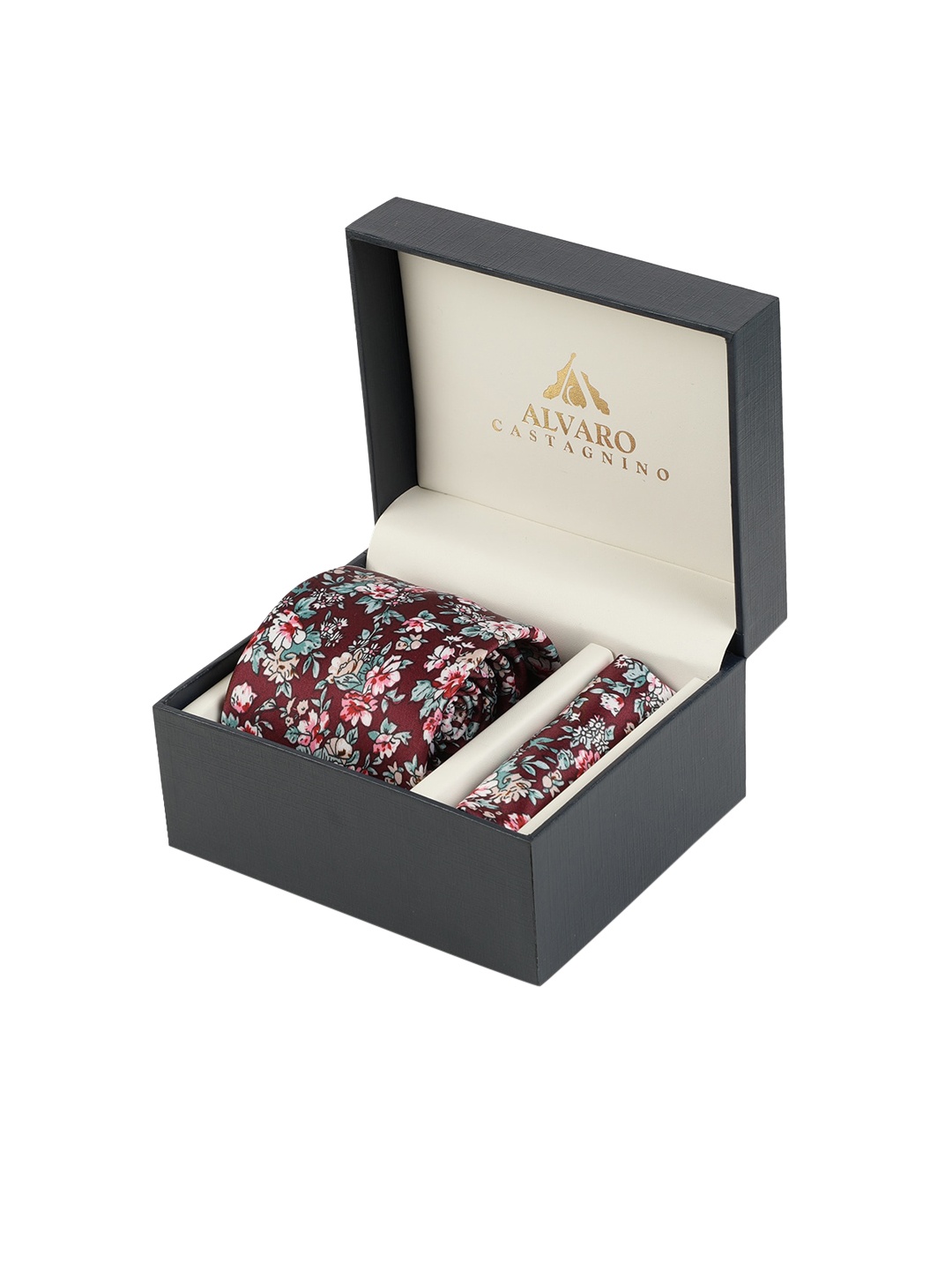 

Alvaro Castagnino Men Maroon & Pink Floral Printed Microfiber Accessory Gift Set