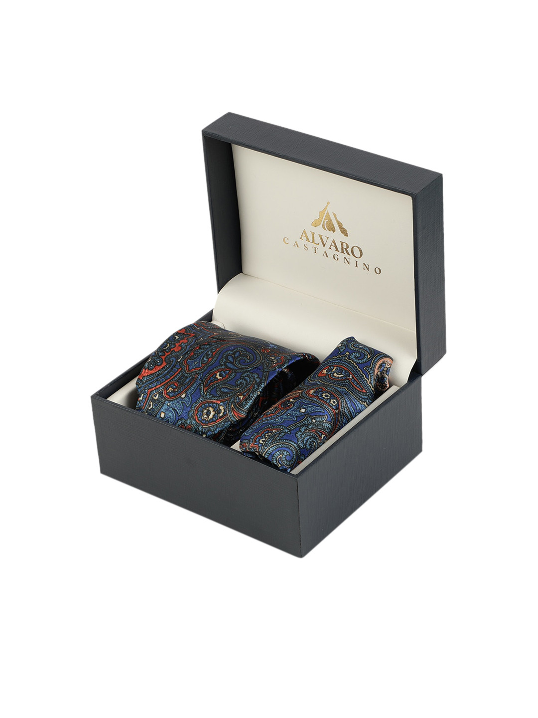 

Alvaro Castagnino Men Blue & Orange Printed Accessory Gift Set