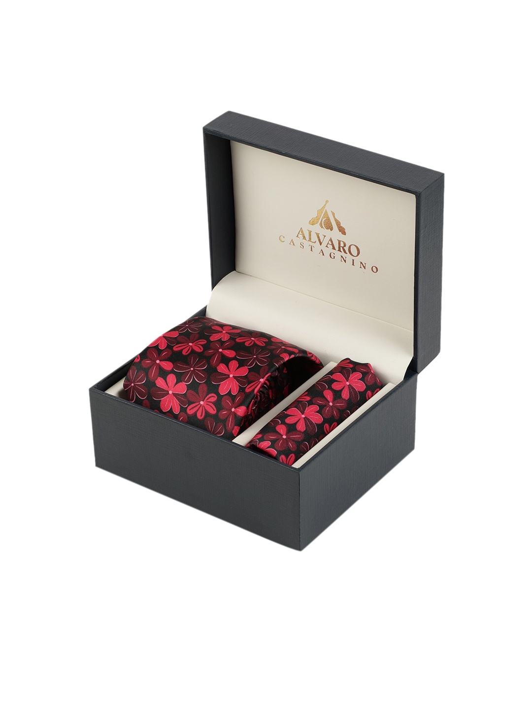 

Alvaro Castagnino Men Red & Maroon Floral Printed Microfiber Accessory Gift Set