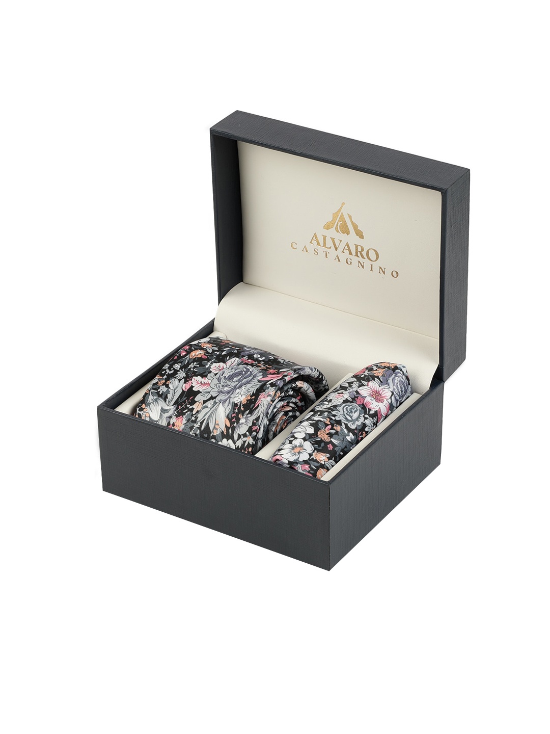 

Alvaro Castagnino Men Grey & Black Printed Microfiber Accessory Gift Set