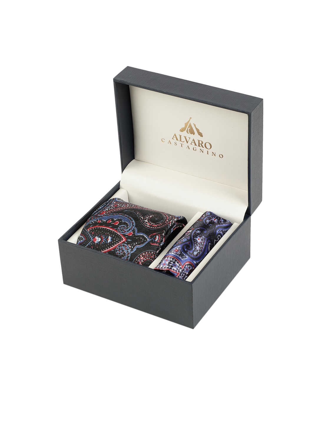 

Alvaro Castagnino Men Blue & Red Printed Microfiber Accessory Gift Set