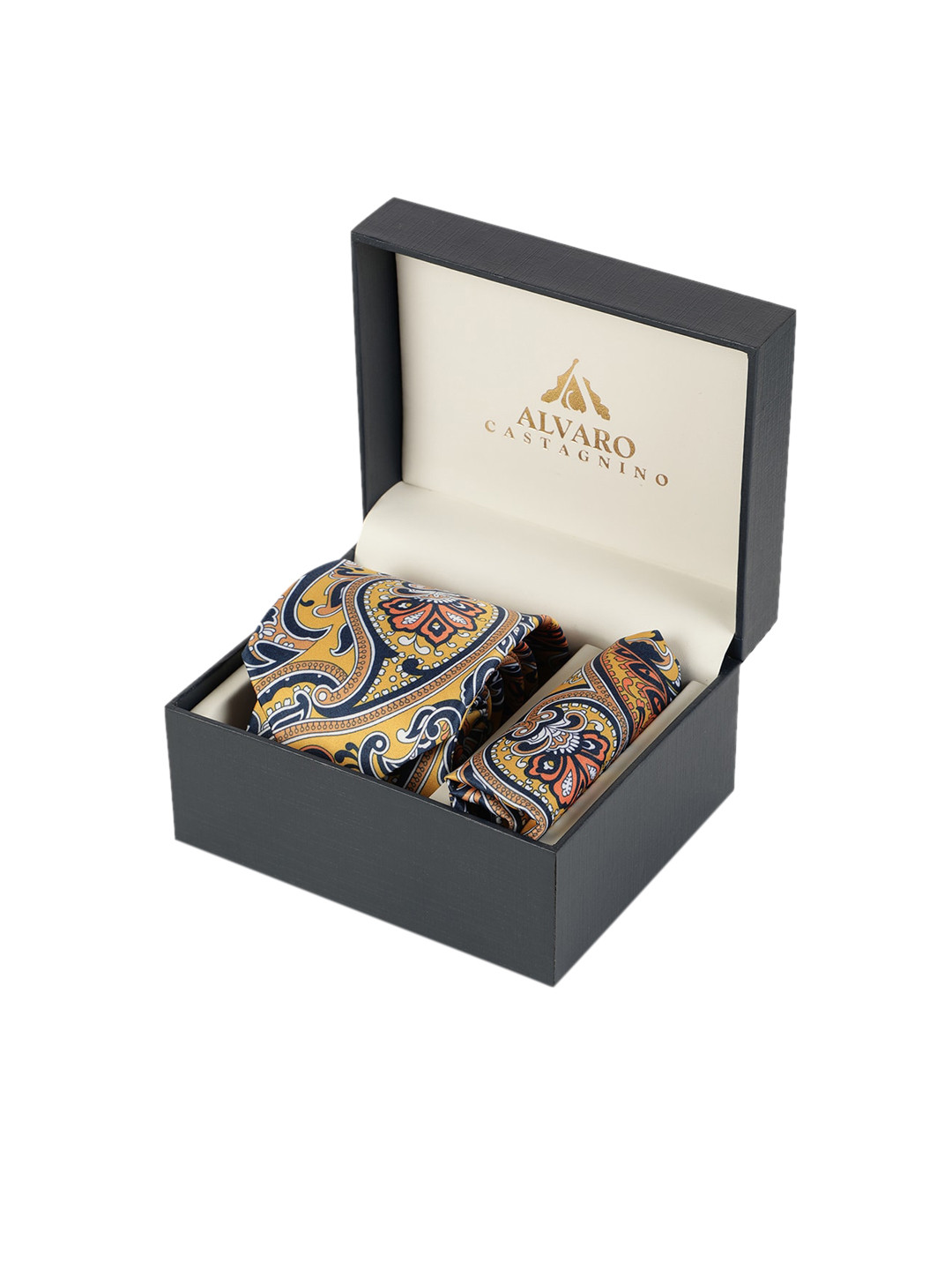 

Alvaro Castagnino Men Yellow & Blue Digital Printed Microfiber Accessory Gift Set