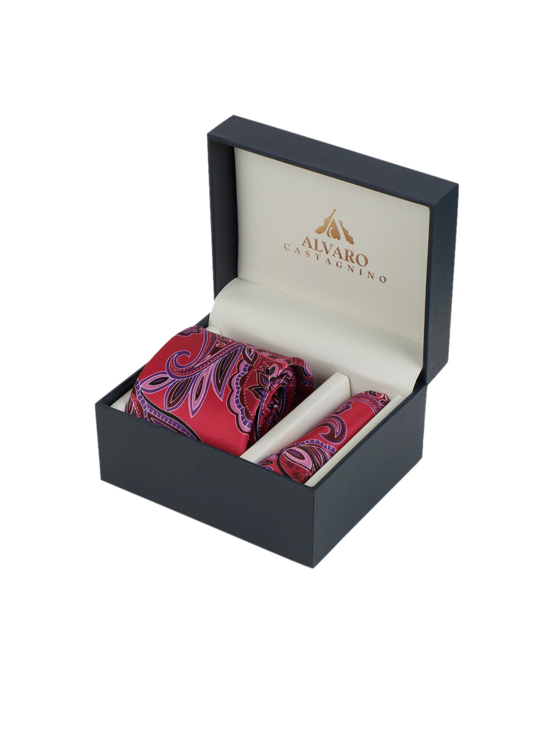 

Alvaro Castagnino Men Red & Blue Digital Printed Accessory Gift Set