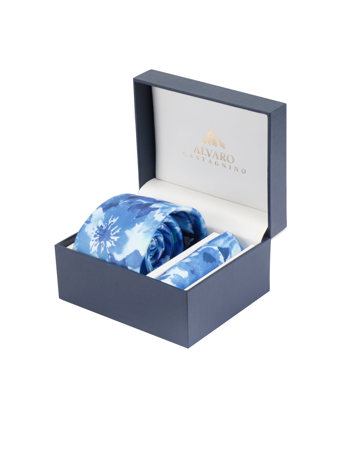 

Alvaro Castagnino Men Blue & White Floral Digital Printed Accessory Gift Set