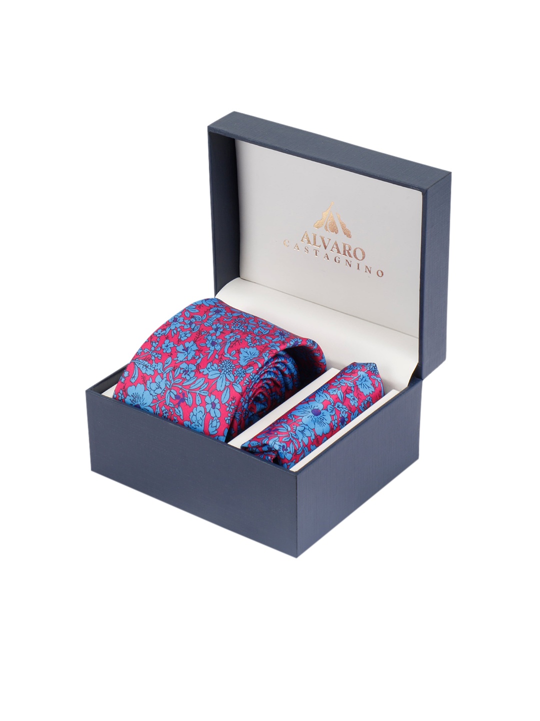 

Alvaro Castagnino Men Blue & Red Digital Printed Accessory Gift Set