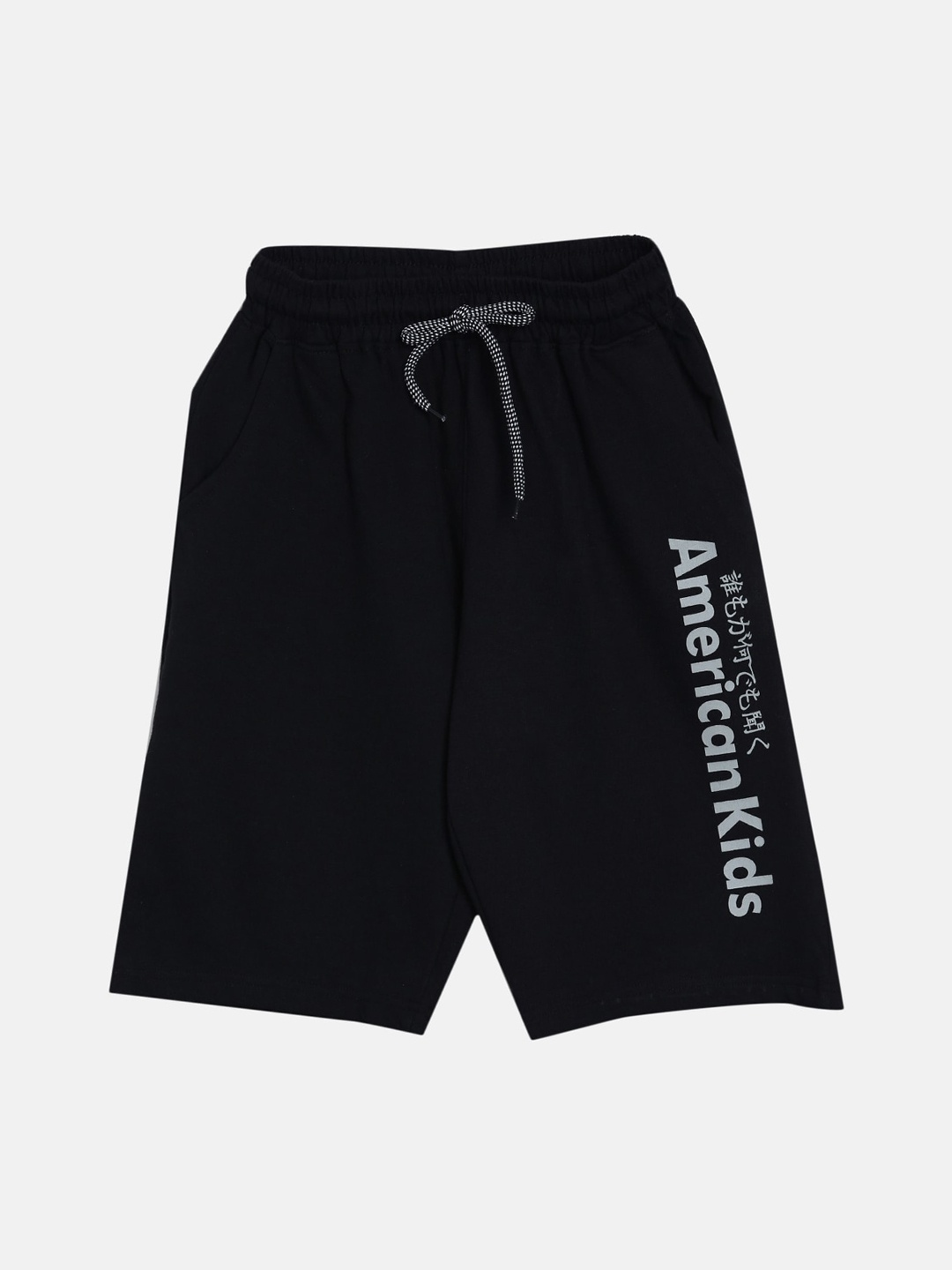 

American Kids Boys Black Pure Cotton Regular Shorts