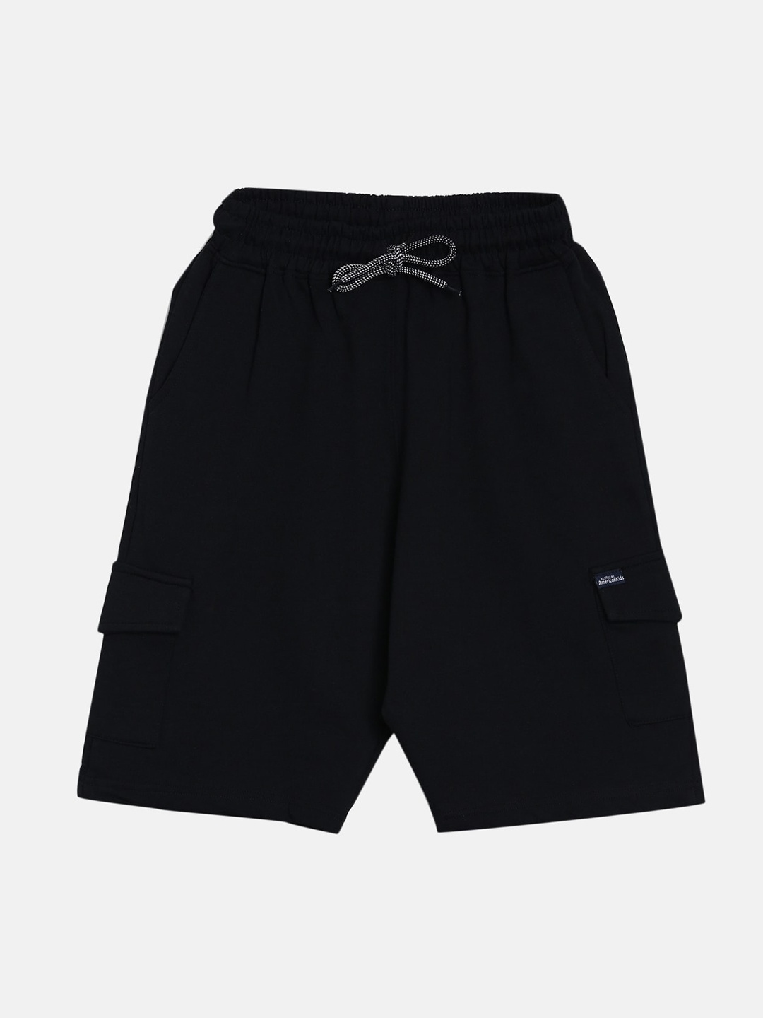 

American Kids Boys Black Cotton Regular Shorts
