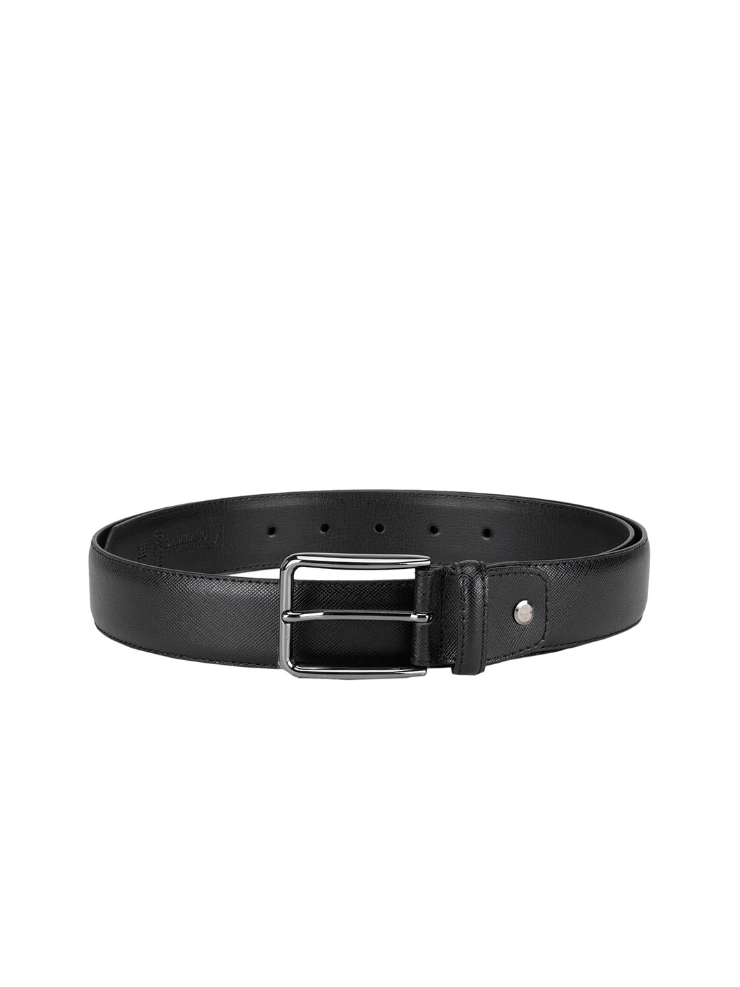

Da Milano Men Black Textured Leather Belt