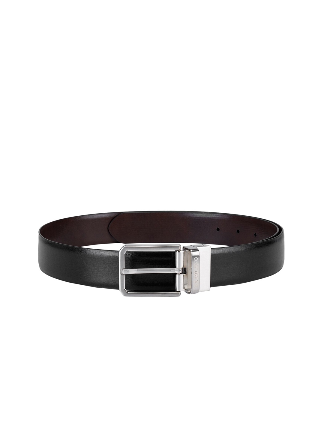 

Da Milano Men Black Leather Reversible Belt