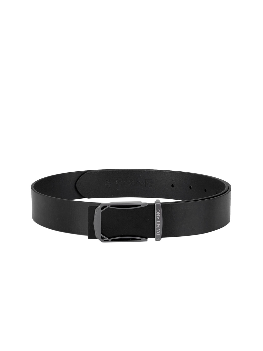 

Da Milano Men Black Textured Leather Belt