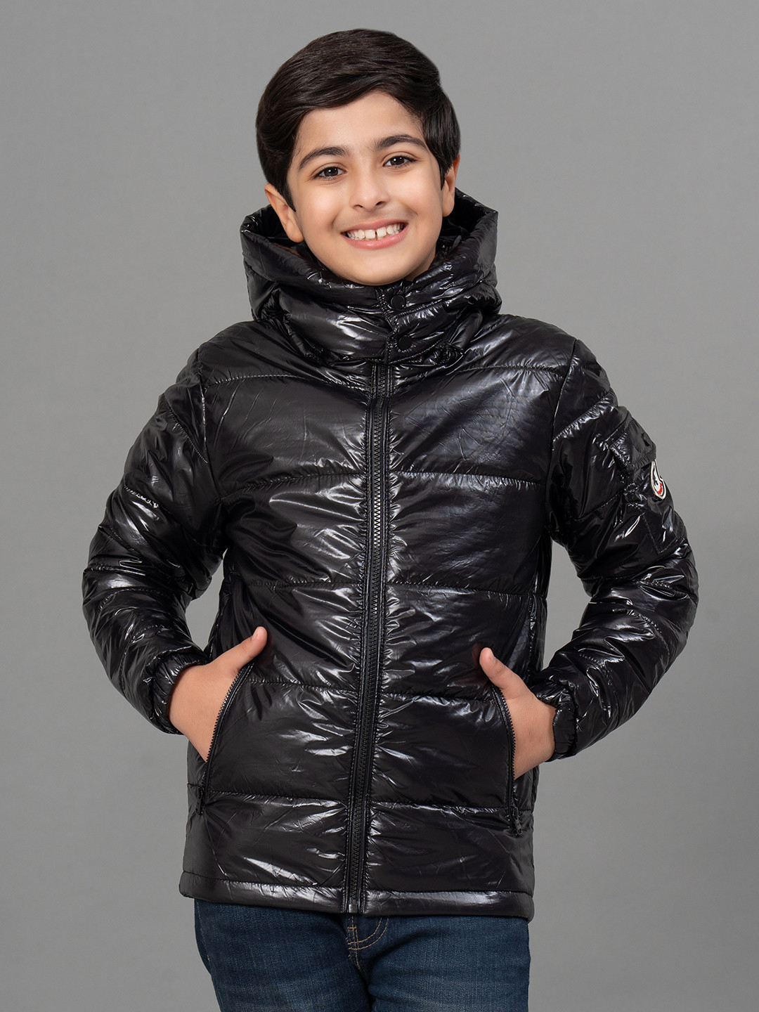 

Red Tape Kids Black Hooded Padded Jacket