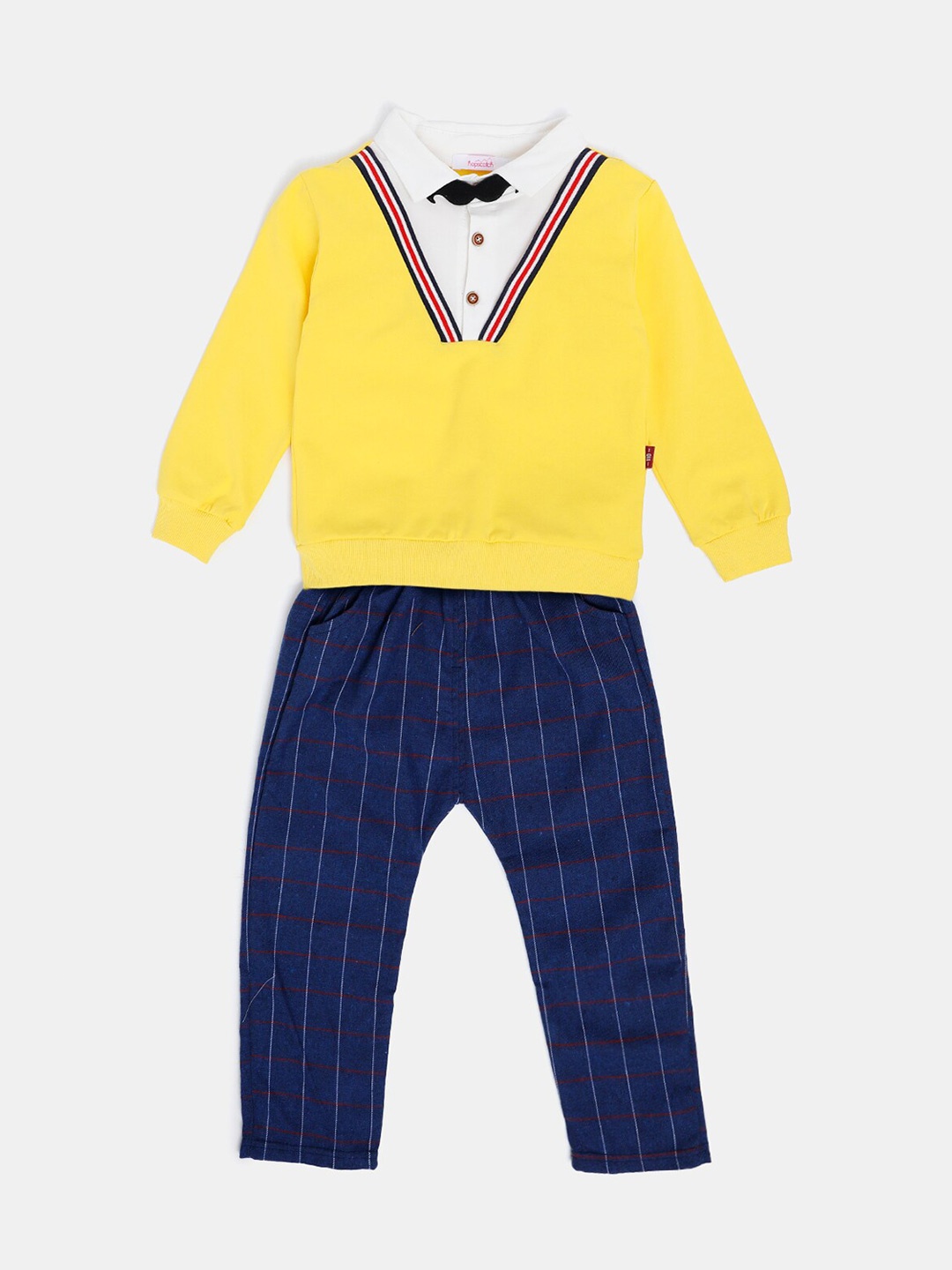 

Hopscotch Boys Yellow & Navy Blue T-shirt with Trousers