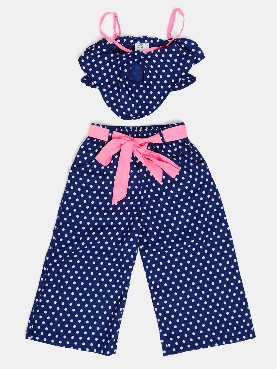 

Hopscotch Girls Blue & White Printed Top with Trousers