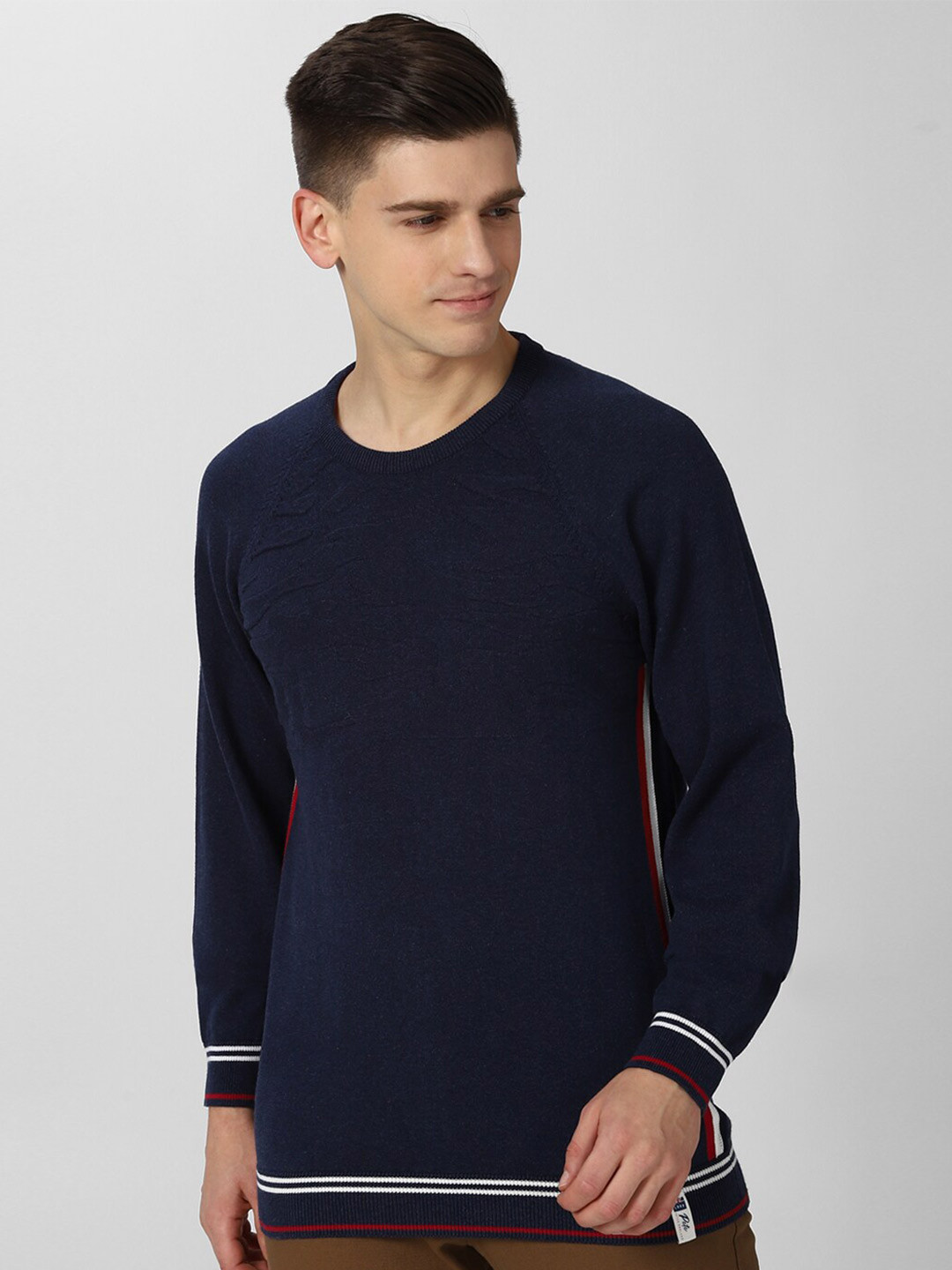 

Peter England Casuals Men Navy Blue & White Pullover
