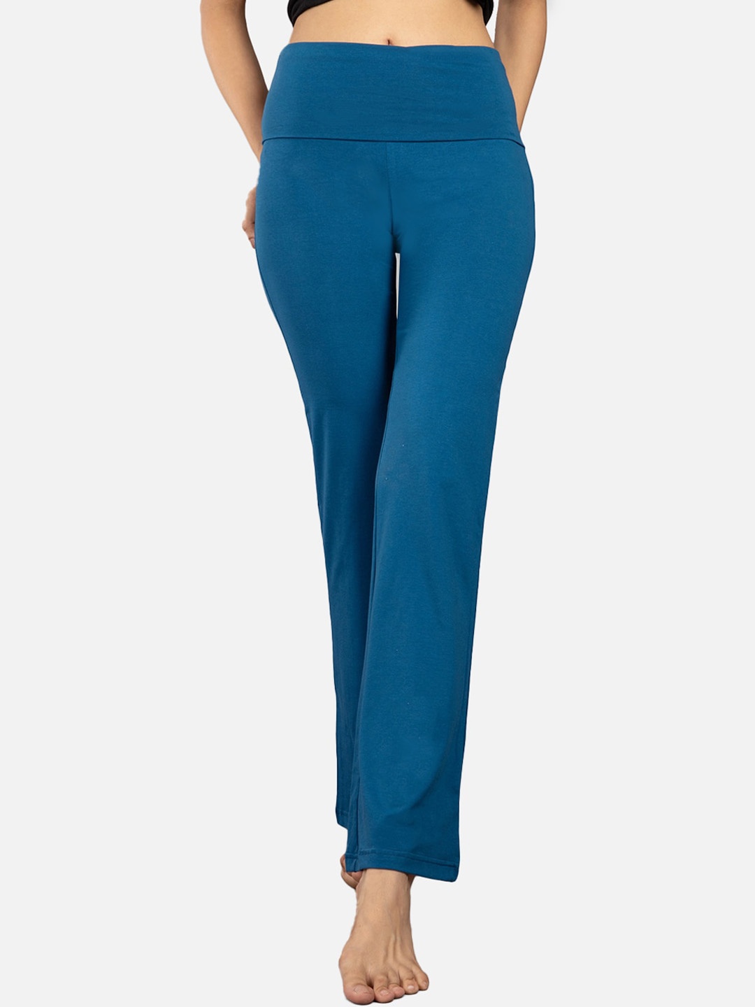 

Nite Flite Women Blue Solid Cotton Lounge Pants