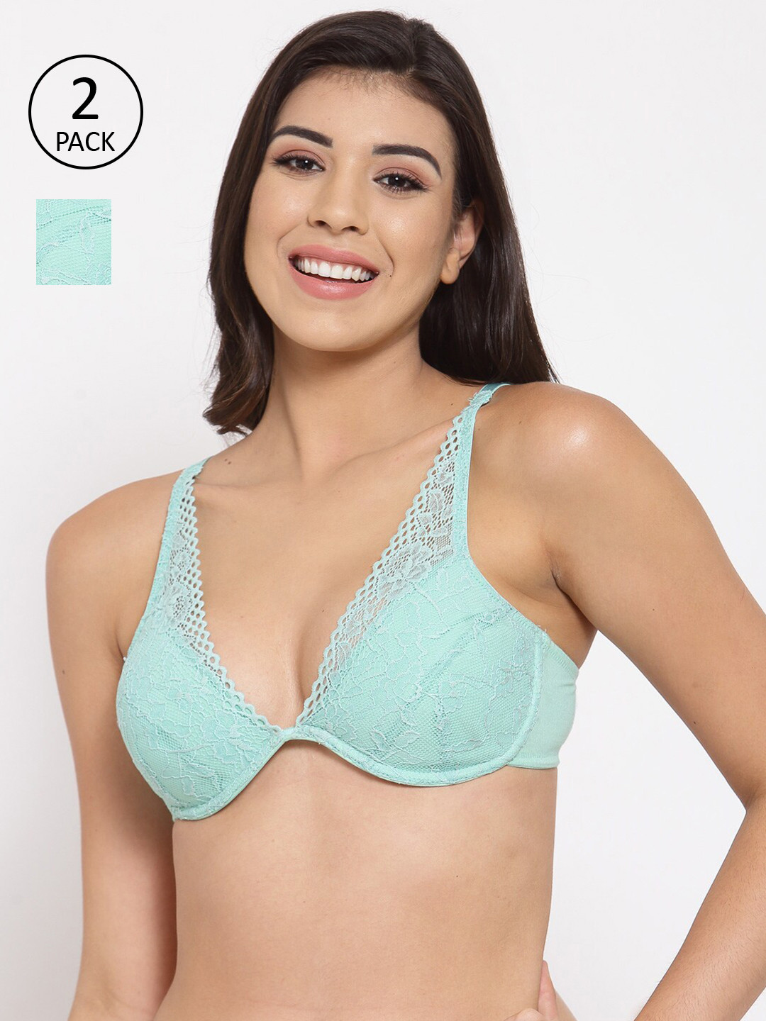 

Inner Sense Green Floral Everyday Bra Underwired Lightly Padded