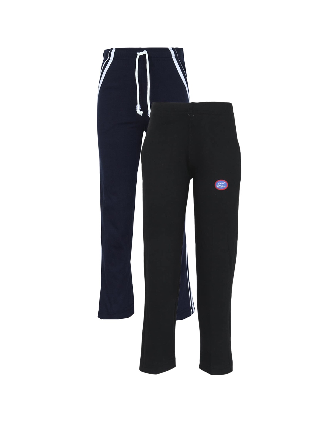

MACK JONNEY Kids Pack of 2 Solid Regular Fit Trackpant, Black