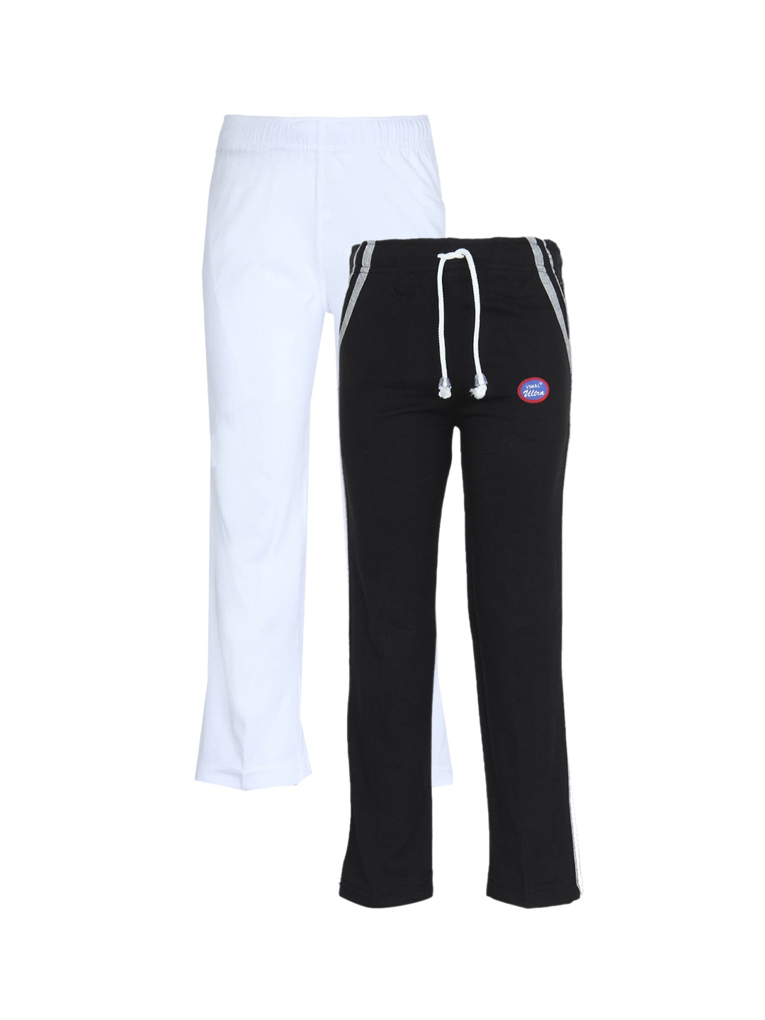 

VIMAL JONNEY Pack of 2 Kids Black & White Track Pants